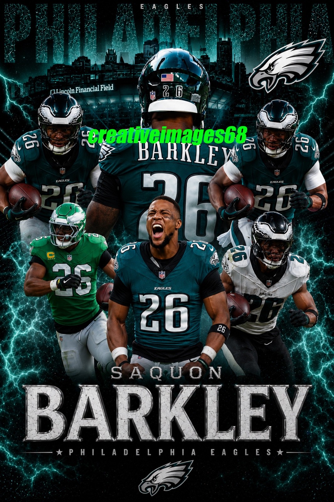 Saquon Barkley 4×6 glossy photo Philadelphia Eagles NFL All-PRO