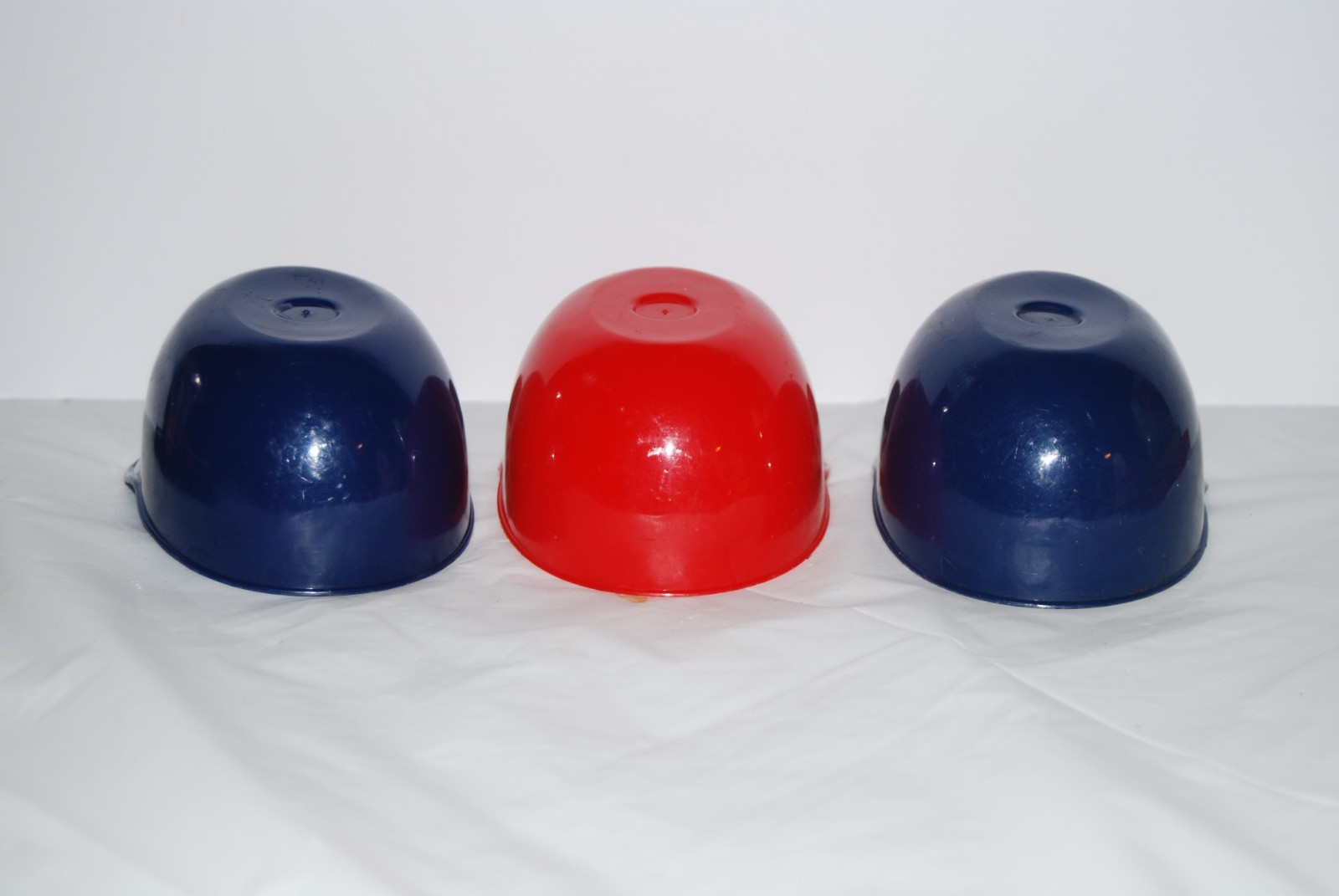 Vtg MLB Mini Baseball Helmet Ice Cream Snack Bowls Lot of 3 Reds Angels Indians