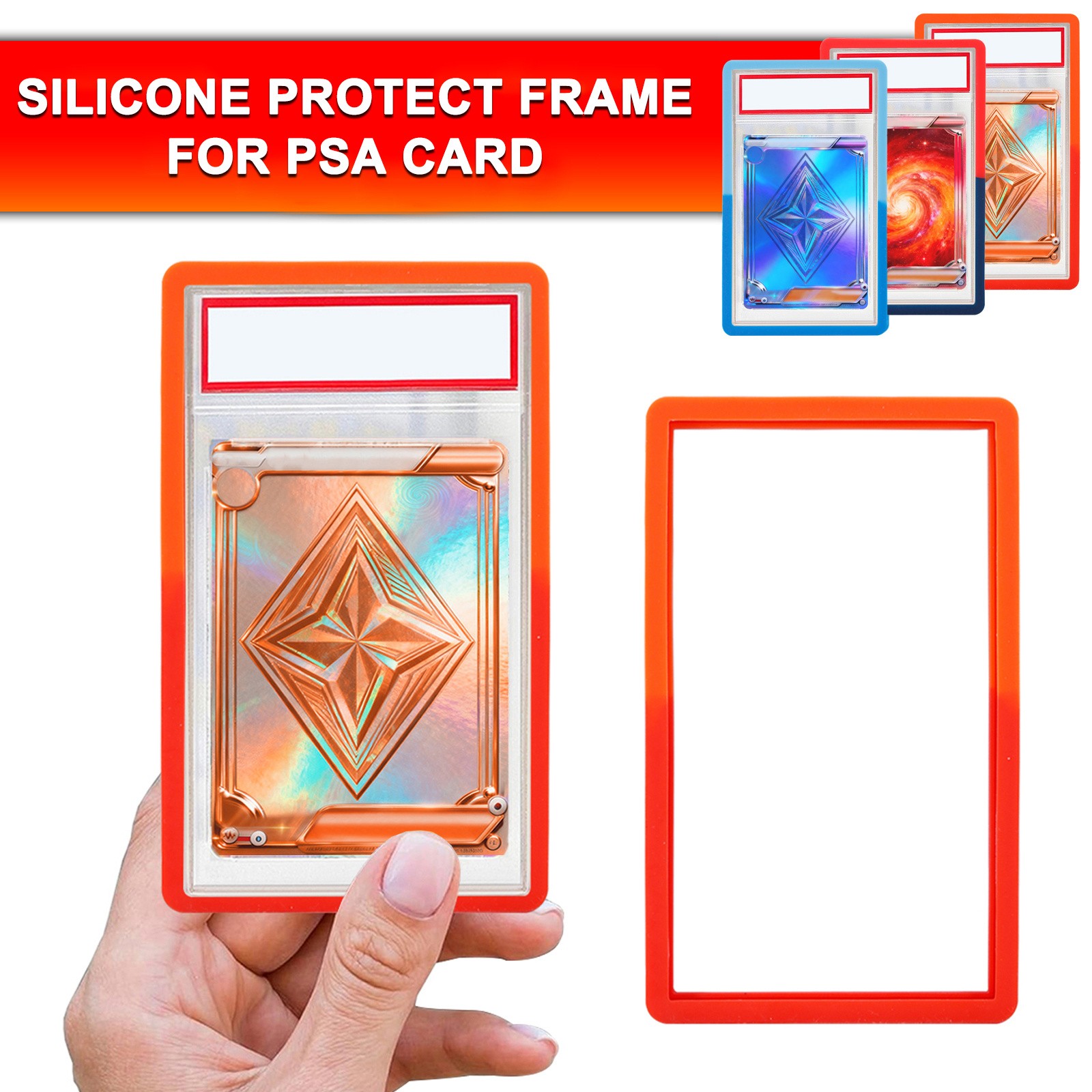6Color Stackable Silicone Slab Bumper Guard Protector Frame For PSA Graded Card