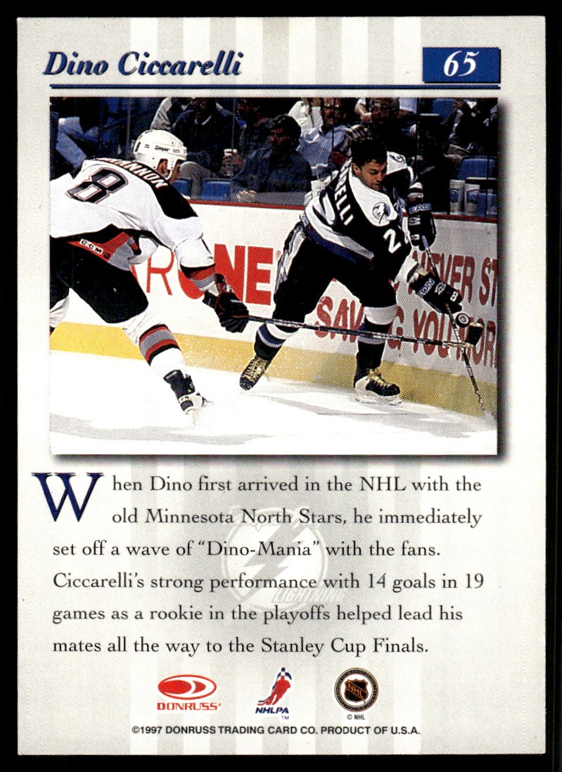 Dino Ciccarelli 1997-98 Studio #65 Lightning NHL READ FREE SHIPPING AutographDen