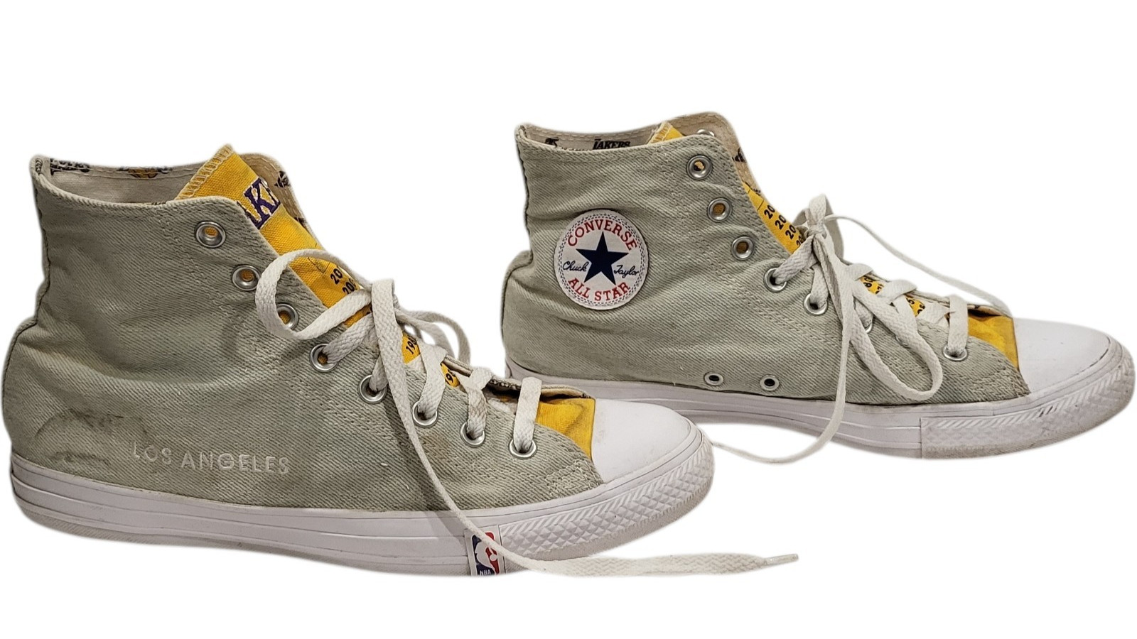 LA LAKERS x CONVERSE Hi Top Canvas EMBROIDERY Chuck Taylor ALL STAR M 9.5 W 11.5