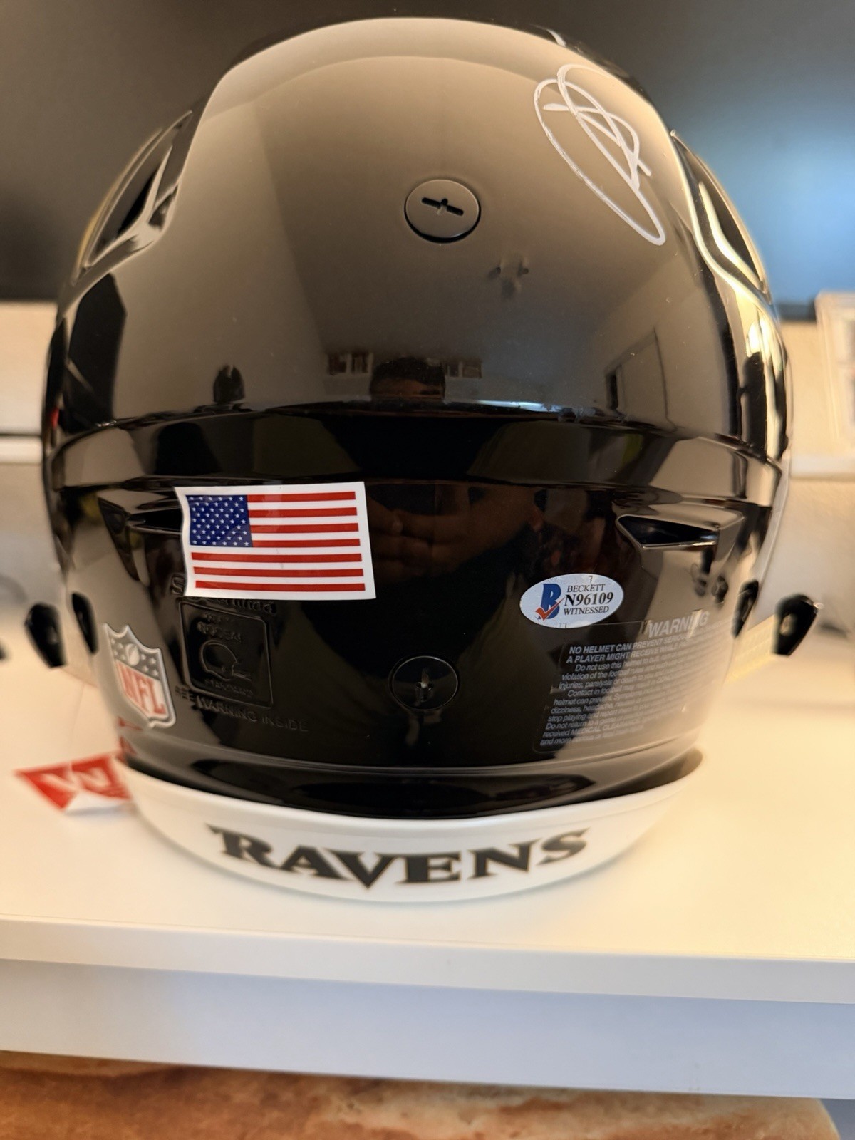 Shannon Sharpe Signed Ravens SpeedFlex Authentic Helmet HOF Beckett Witnessed
