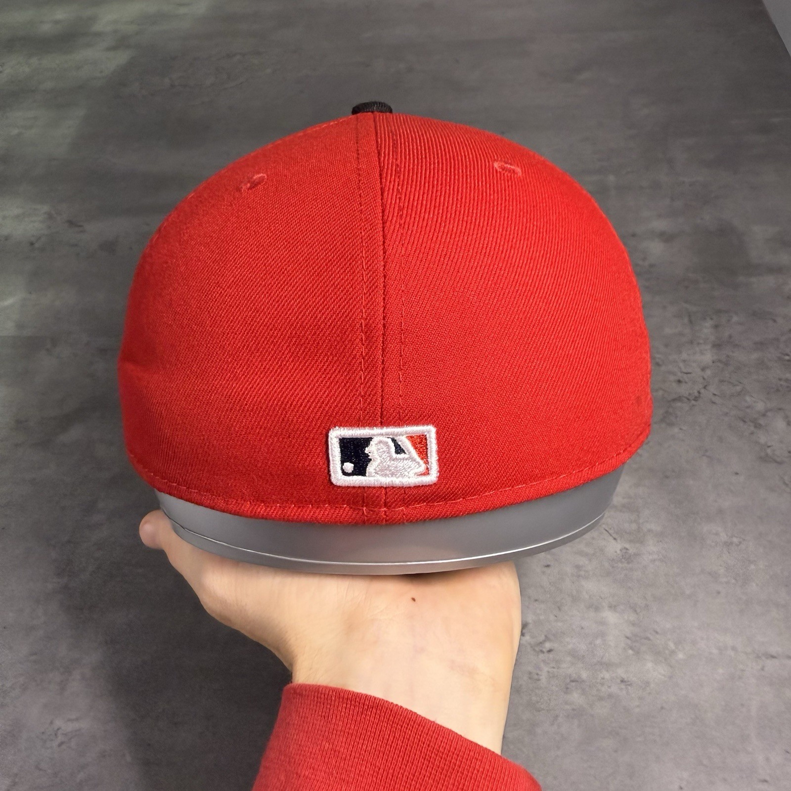 Hat Club Los Angeles Angels New Era Cap 7 1/4 Red Black Navy Patch Alternate
