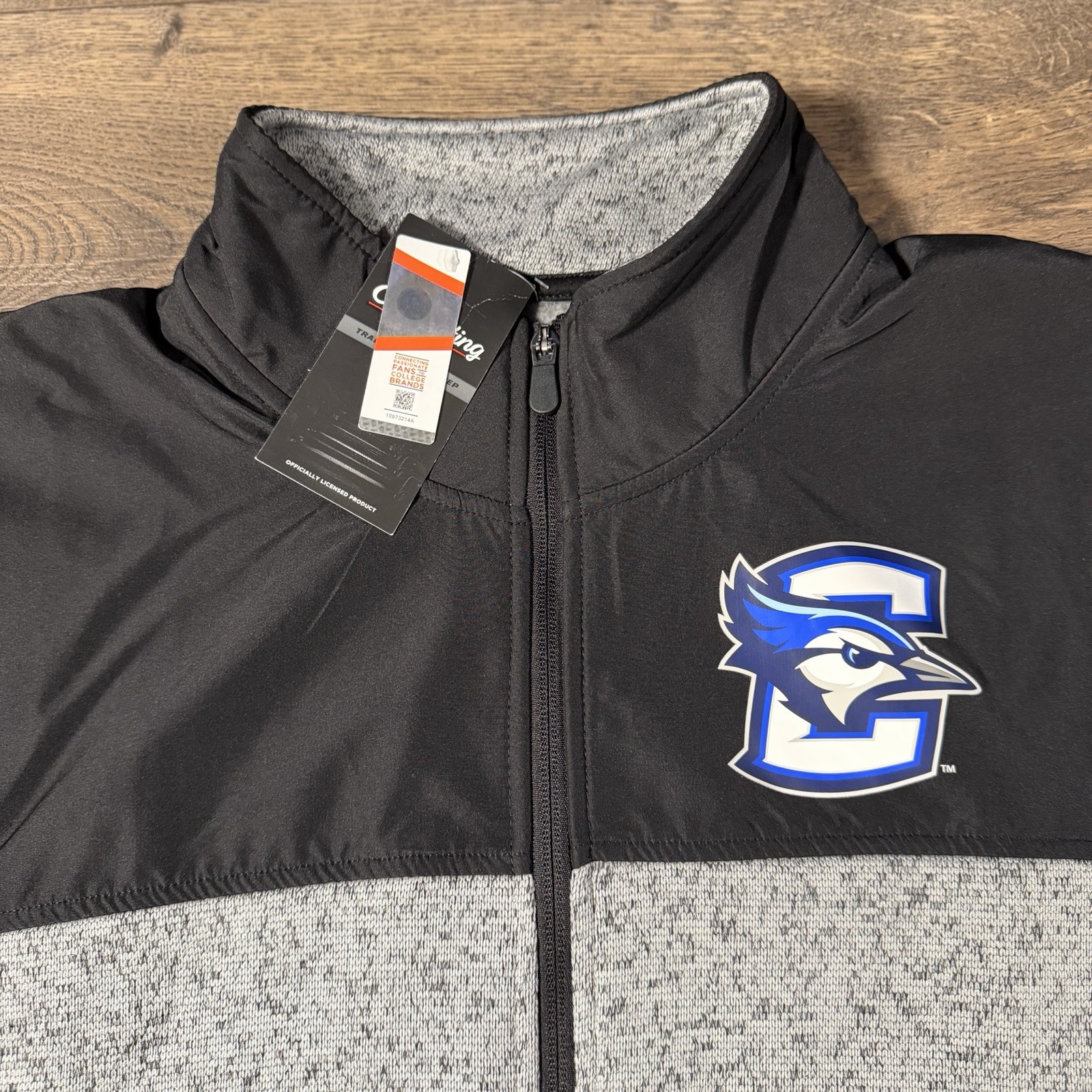 Creighton Bluejays Men’s Full Zip Jacket 2XL 2TG 2EG Black Gray NCAA Fanatics