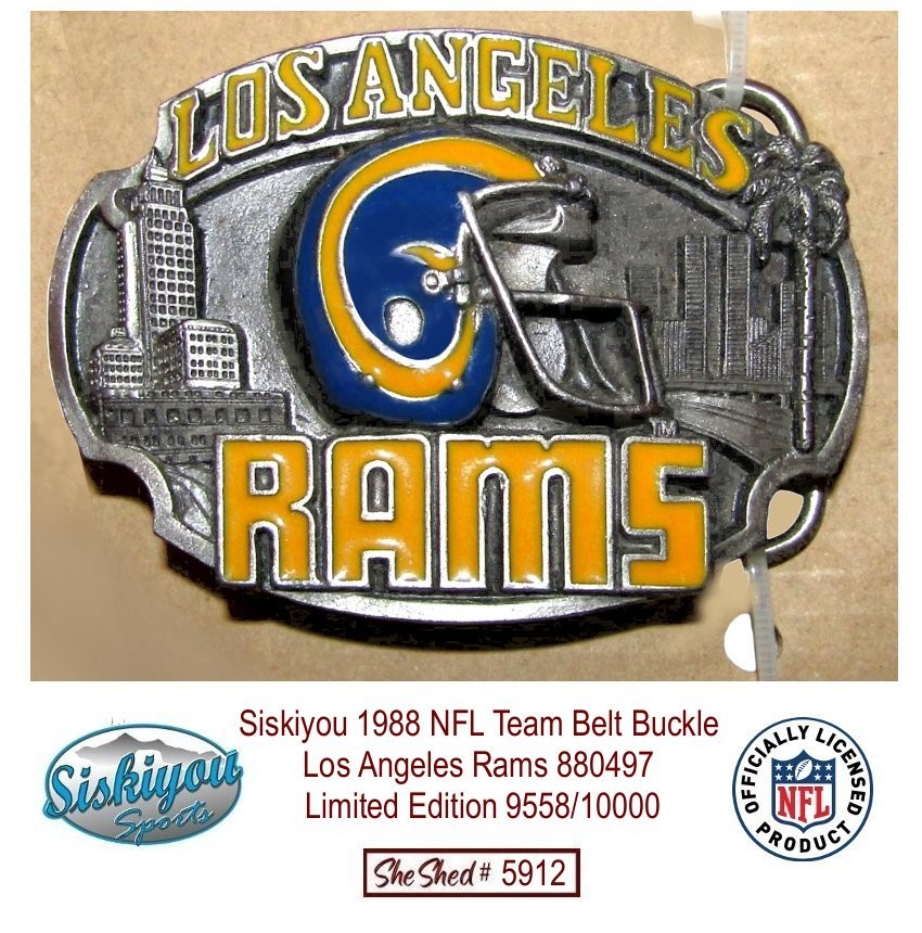 LA Rams NFL Belt Buckle 1988 Siskiyou Vintage Sports 880497 LE 9558/10000
