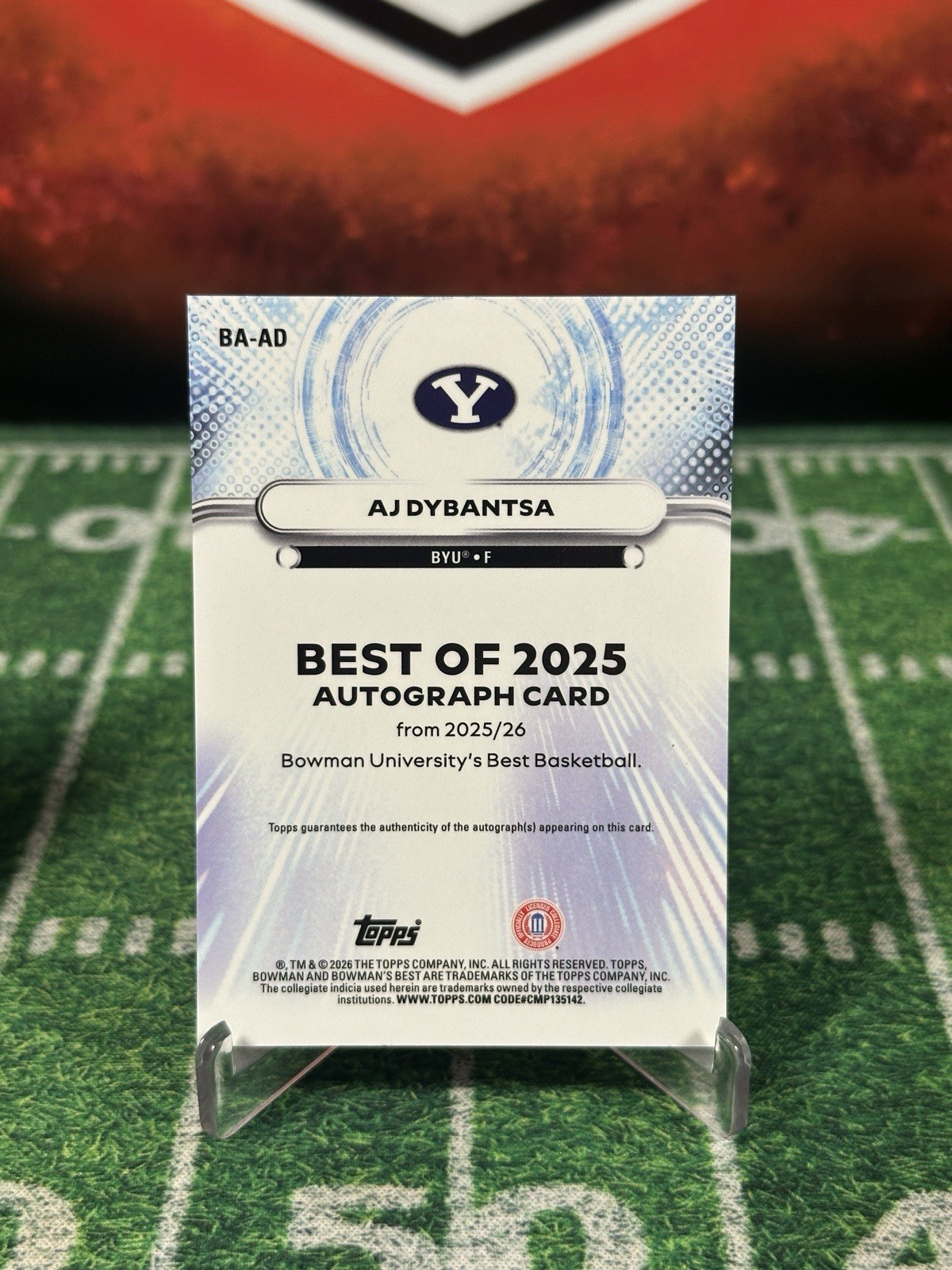 AJ Dybantsa 2025-26 Bowman U Best Of 2025 Autographs On Card #BA-AD #1 PICK! 🔥