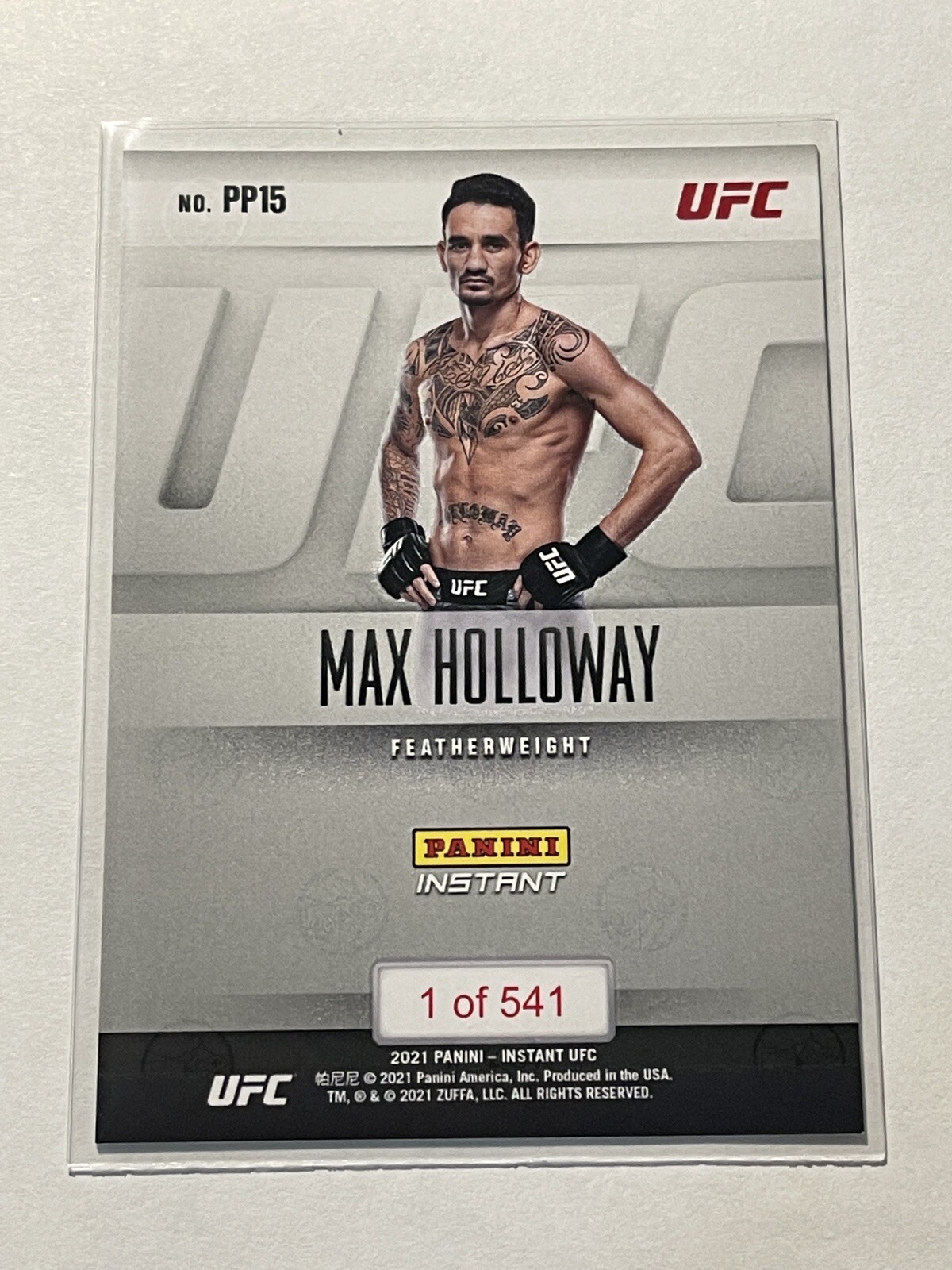 2021 Panini Instant UFC Pound For Pound 1 OF 541 MAX HOLLOWAY #PP15 RARE