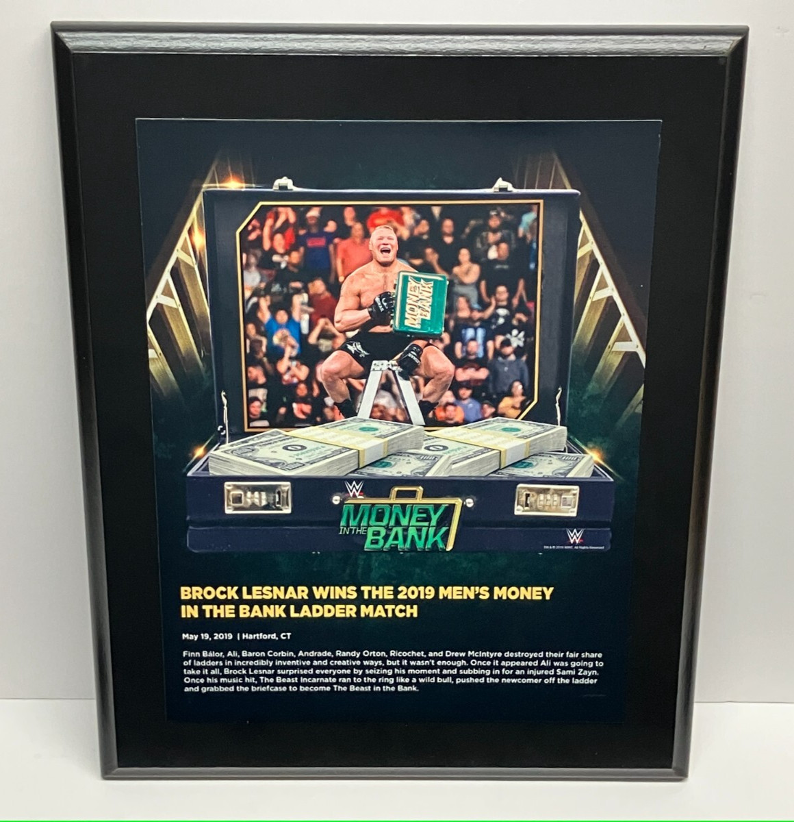Brock Lesnar Money in the Bank WWE Authentic 10.5×13 Sublimated Plaque (NEW)