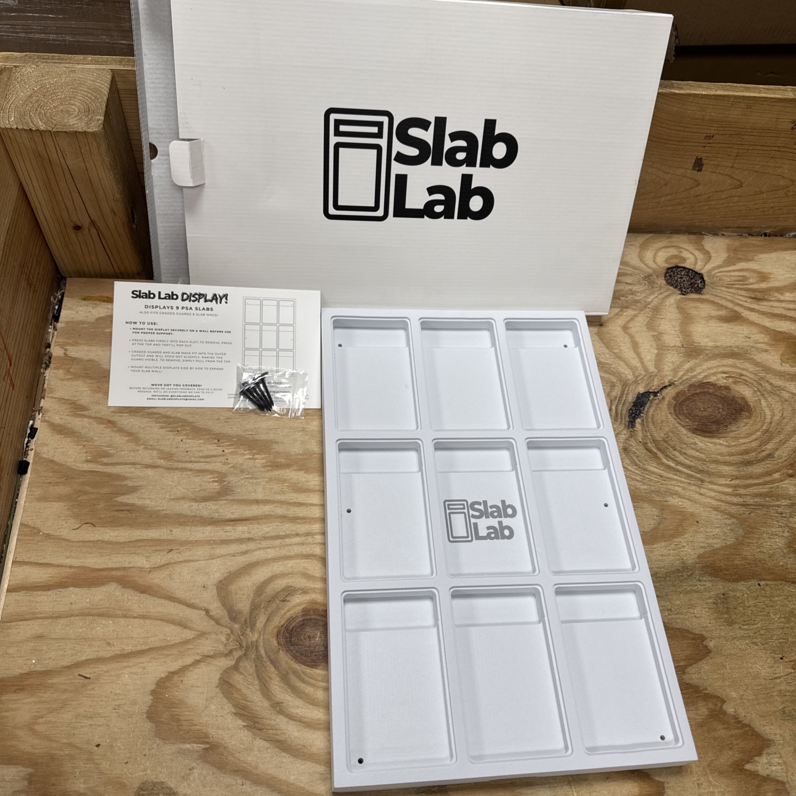 Slab Lab Wall Display for Graded Cards 9-Slot Foam Frame PSA Slabs New In Box