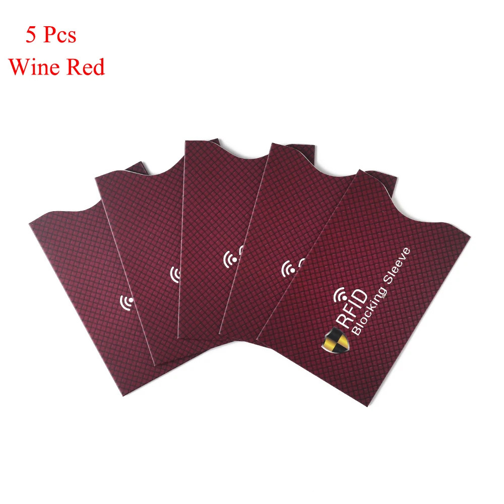 5Pcs RFID Blocking Card Protector Sleeve Anti-Theft Credit Card Holder