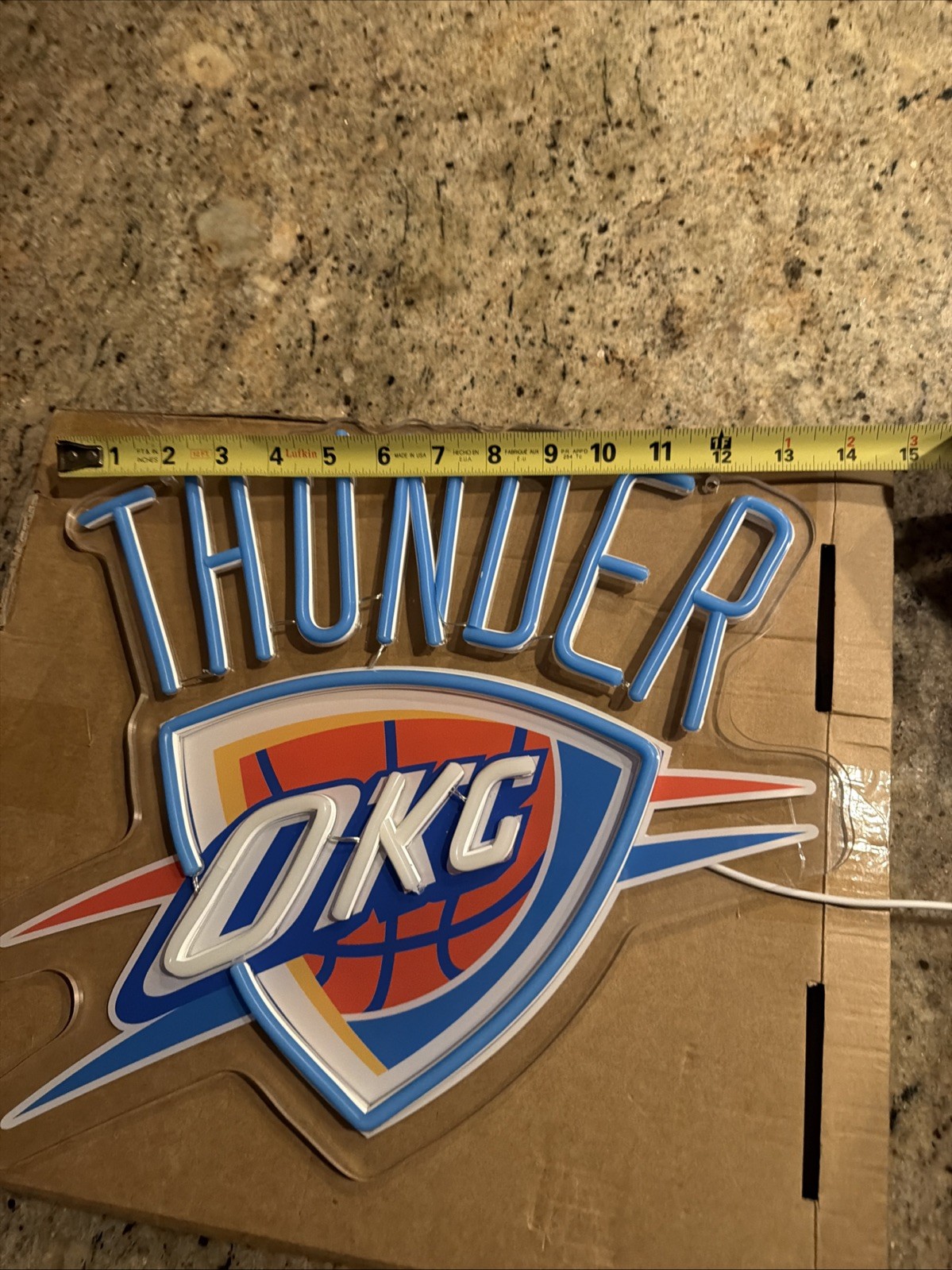 NEW OKC Thunder LED Dimmable Wall Sign Basketball Team Logo 15in X 13in