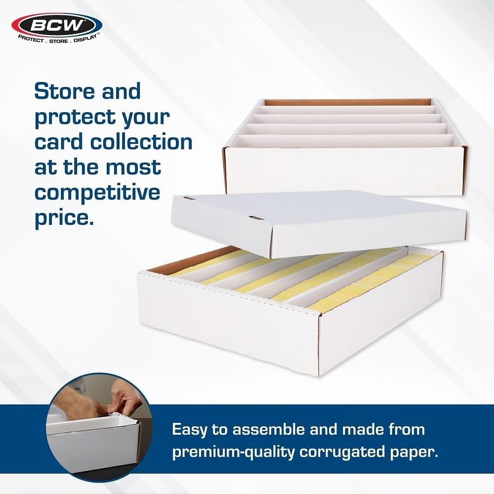 10 BCW 5000 Cardboard SUPER Monster Card Boxes Sport / Gaming Card Storage w Lid