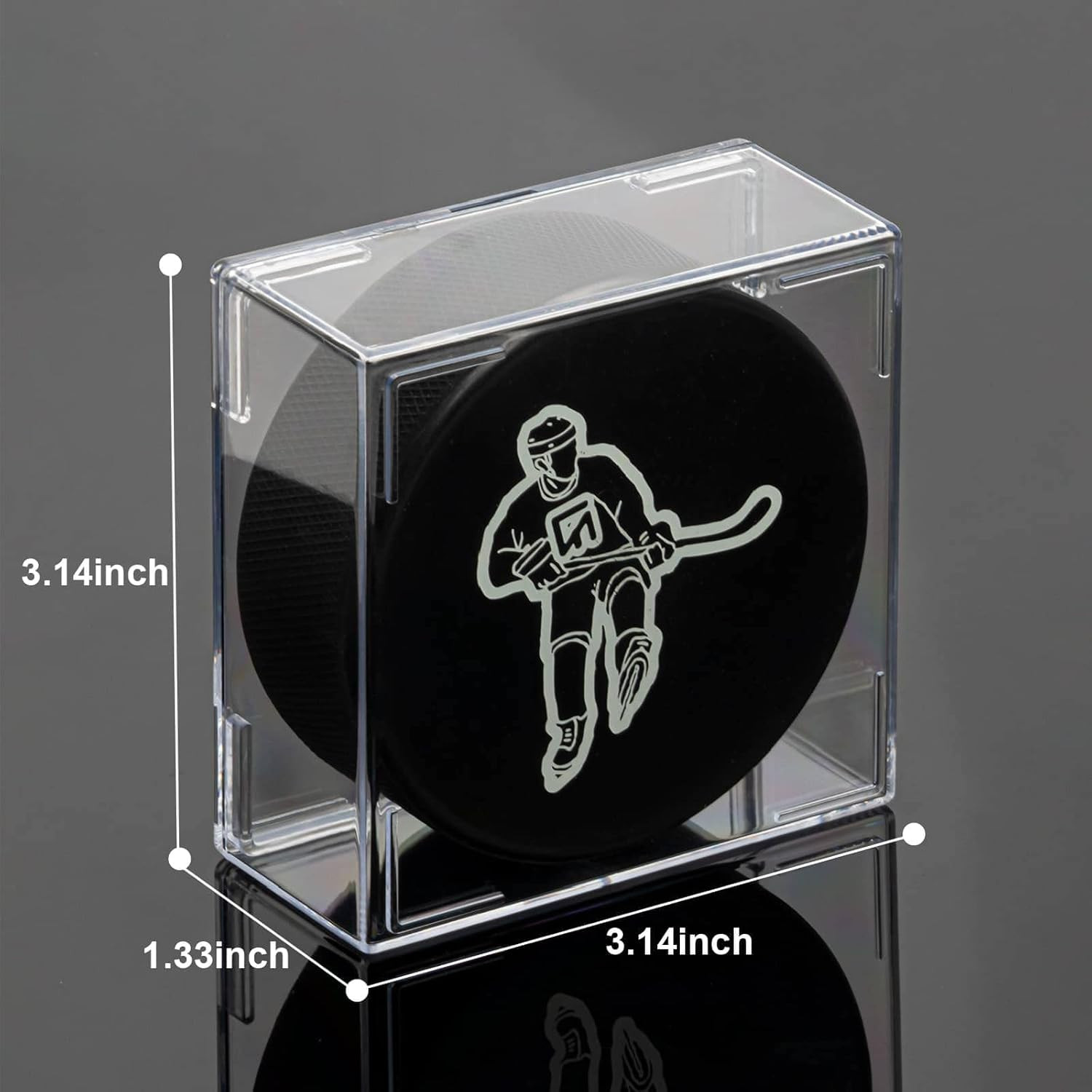 Cube Square Hockey Puck Display Cases – 6-Count Holder, 2-Piece Snap Clear Hocke