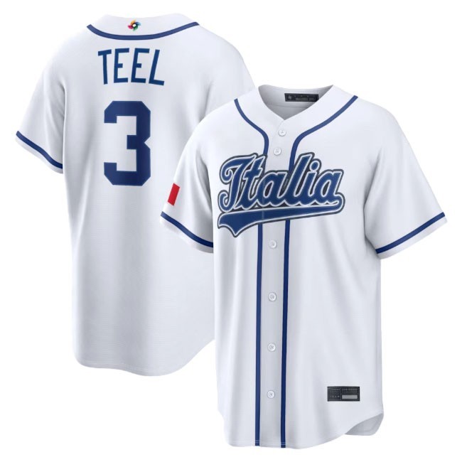 Man’s Italy Baseball White 2026 World Baseball Classic Home Stadium Jersey