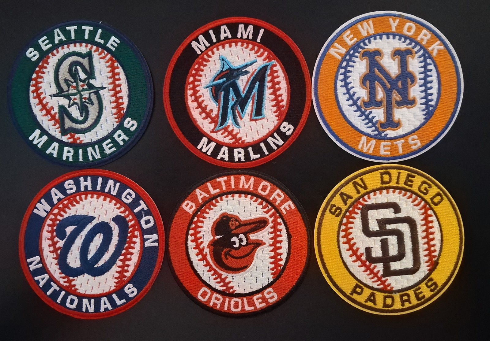 All 30 MLB Team Logos Iron On Patches Round 3″ in Diameter