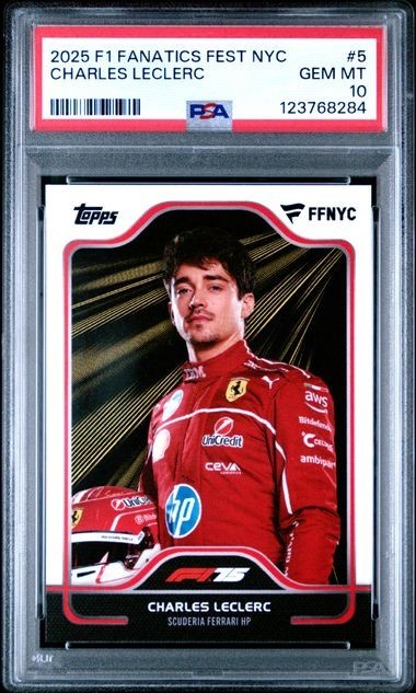 Topps F1 Fanatics Fest NYC 2025 Charles Leclerc #5 Formula 1 Ferrari PSA 10