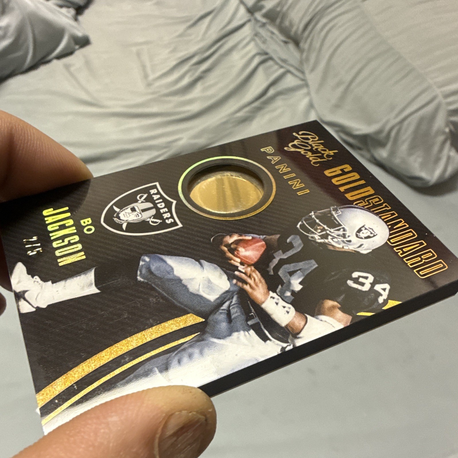 Panini 2015 Black Gold Gold Standard Bo Jackson Raiders GST-6 /5 14k gold piece