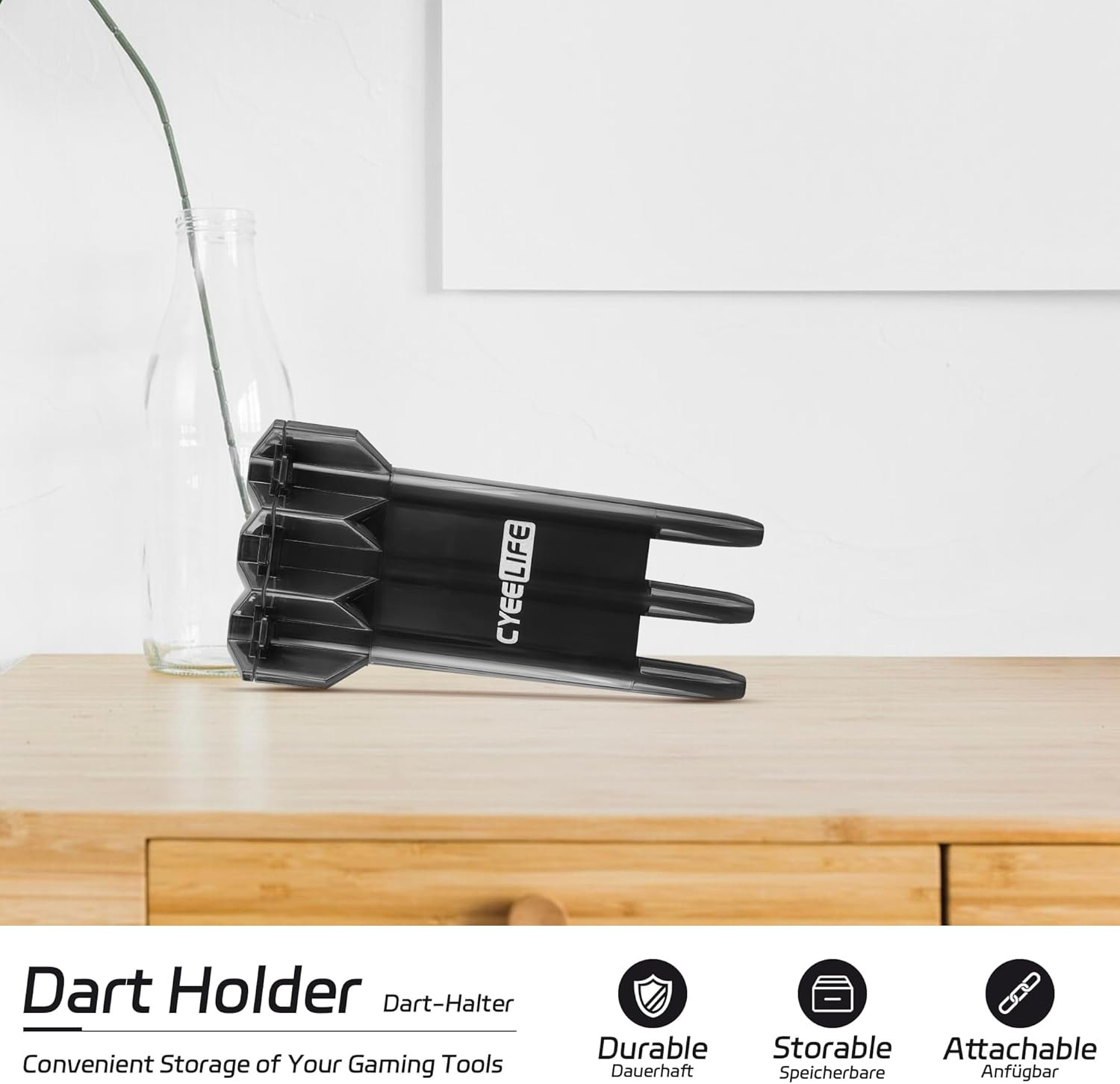 Dart Carrying Case: Adjustable, Portable Dart Storage Box with Key-Locking Clasp