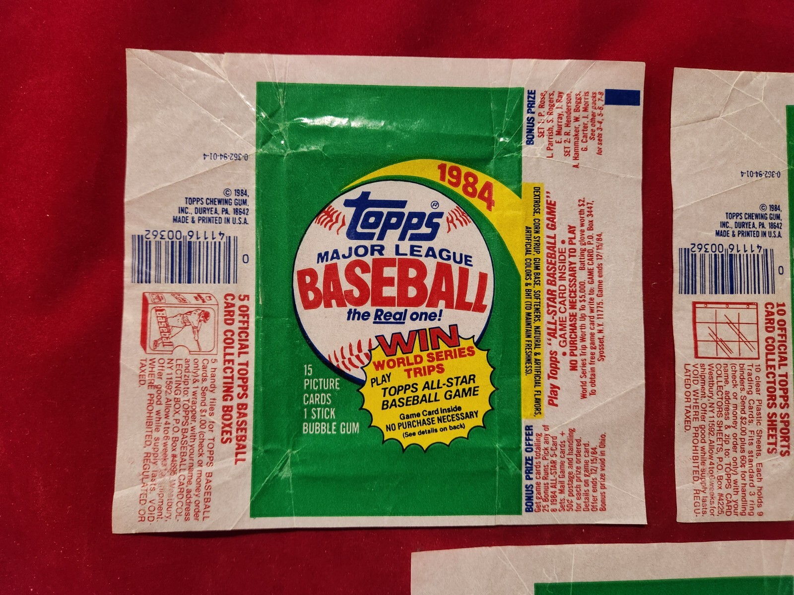 ⚾3 Set / Lot 1984 TOPPS Baseball Wax Pack WRAPPERS 4.2⚾ Mattingly RC Rookie Year