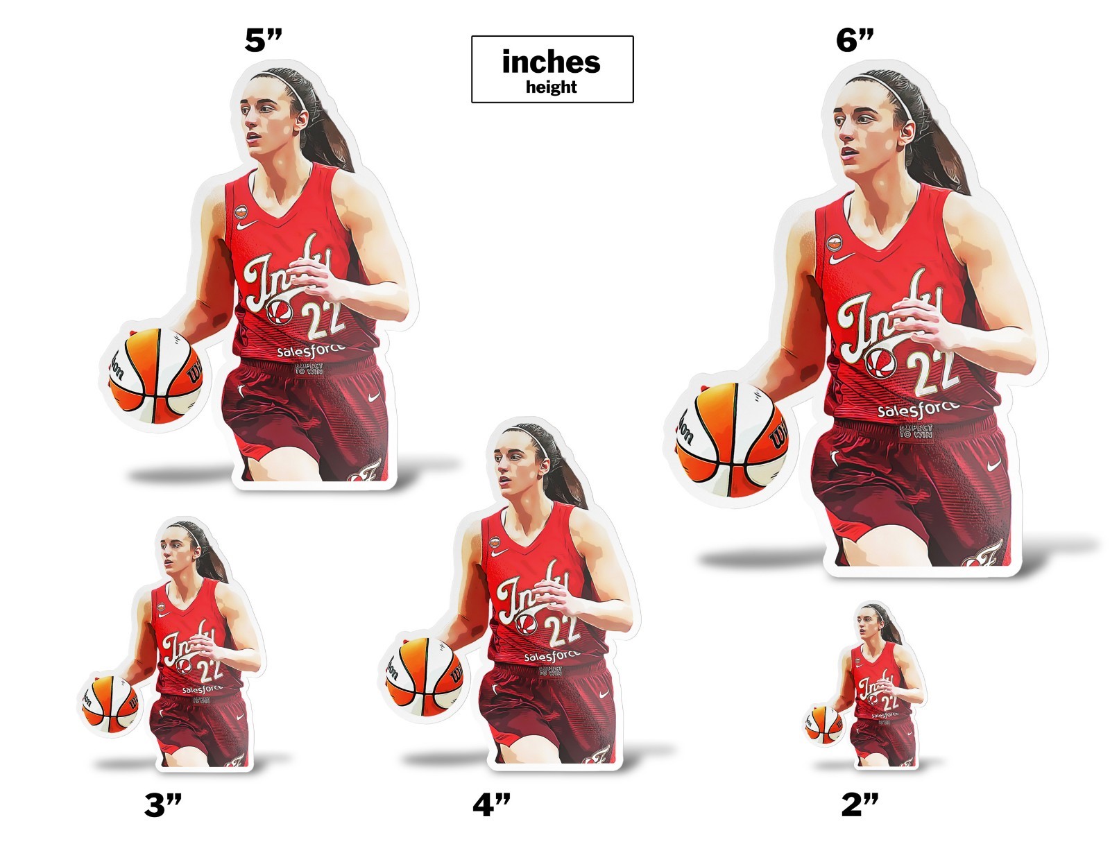 Caitlin Clark Indiana Fever Basketball Sticker Decal–Glossy Waterproof Vinyl