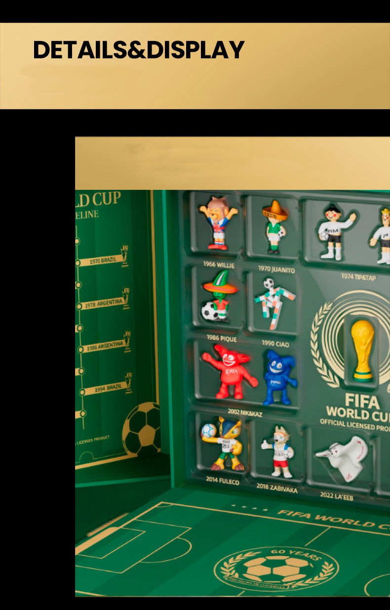 2026 World Cup Past Mascots Figurine Gift Box Football Collectible Gift Set