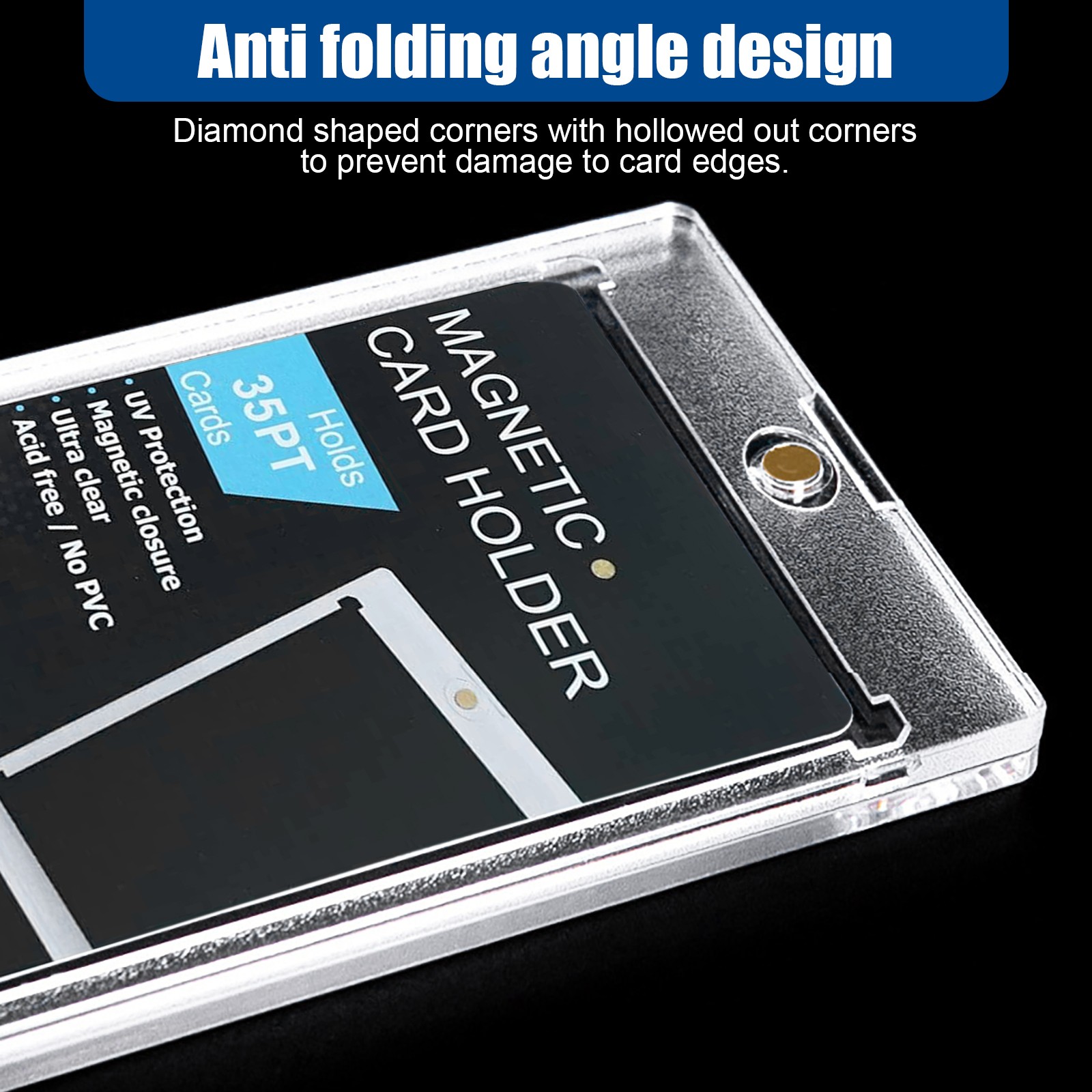 5-50PCS Clear Magnetic Trading Sports Card Holders 35PT One-Touch UV Protection