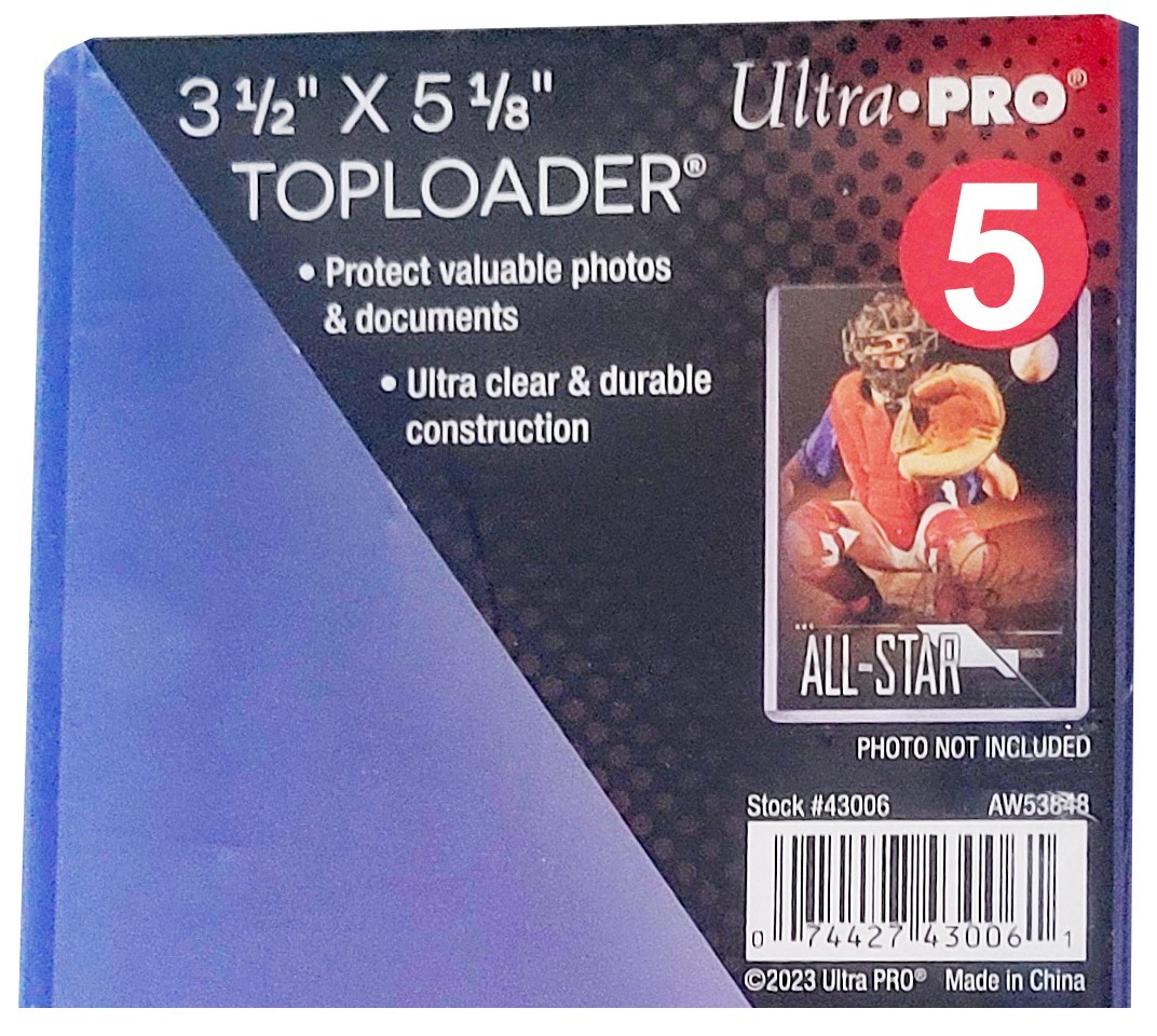 5 Ultra Pro 3-1/2 x 5-1/8 Toploaders Oversized Photo Rigid Card Sleeves mtg