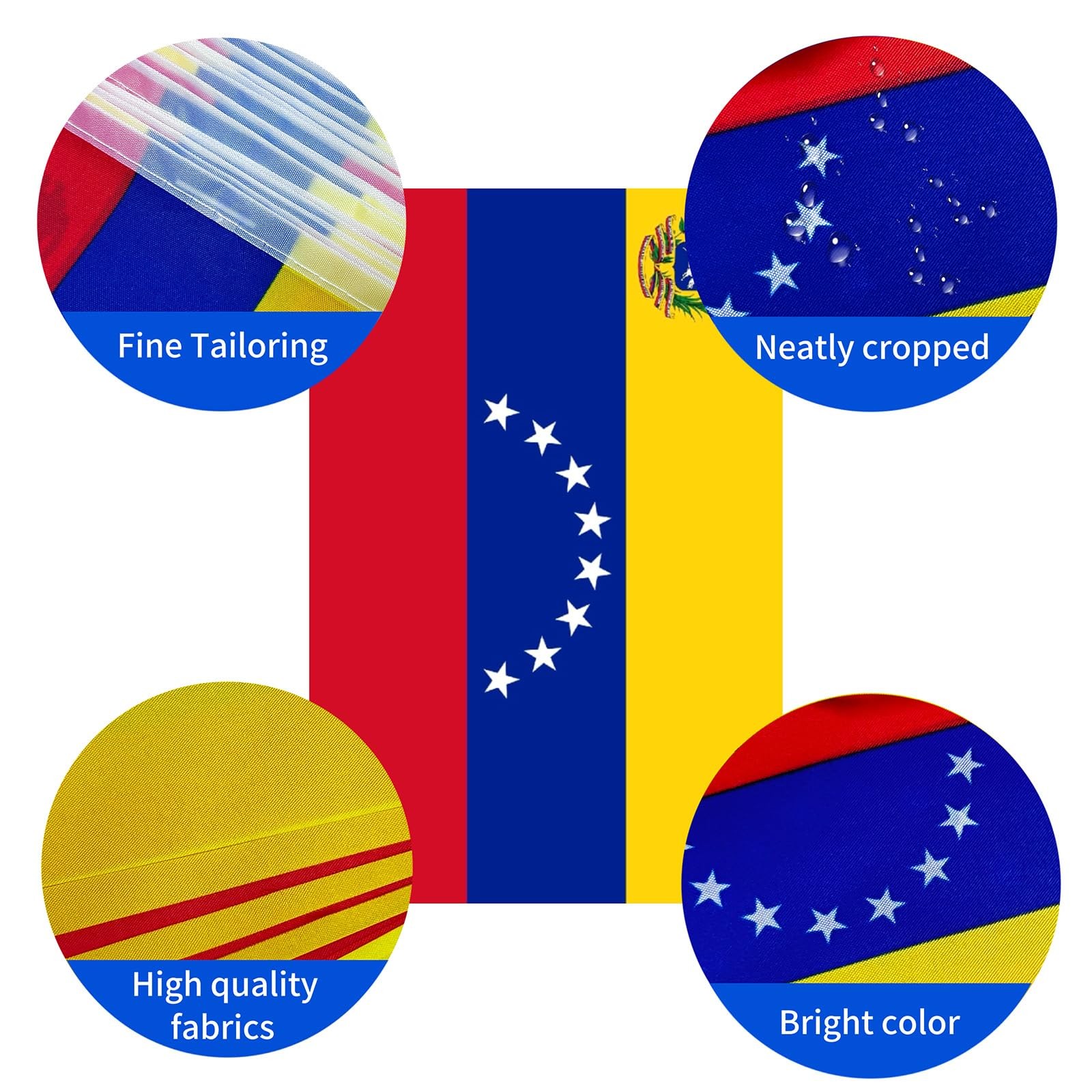 AhfuLife 30 Pcs Venezuela String Flags for 5.51×8.26 in-30 Pcs,