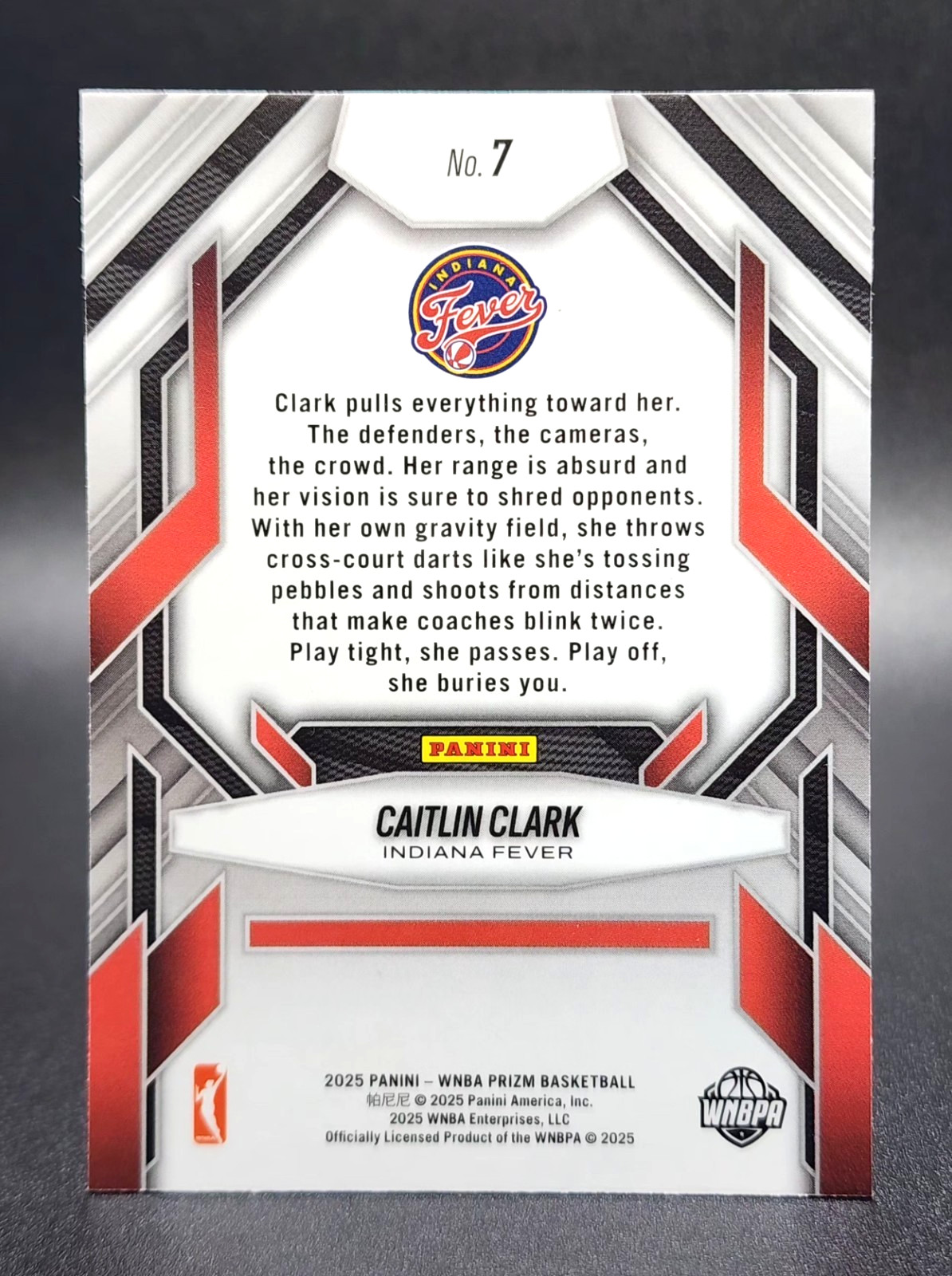2025 Panini Prizm WNBA Caitlin Clark Fearless Insert #7 Fever