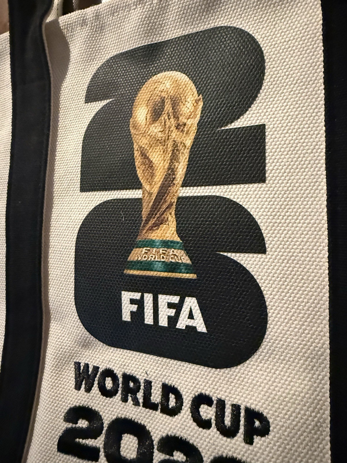 FIFA WORLD CUP 2026 GOLD LOGO OFFICIAL LICENSED NEW HEAVY DUTY CANVAS TOTE BAG