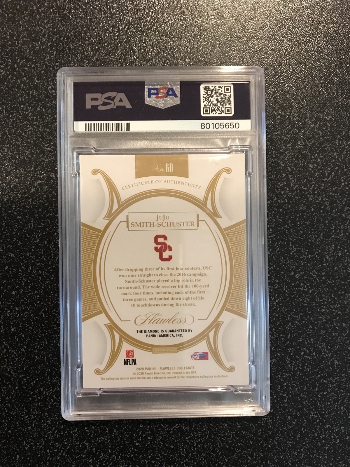JUJU SMITH-SCHUSTER 2020 Flawless COLLEGE Diamond RC SN#20/20 CARD#68 PSA 10
