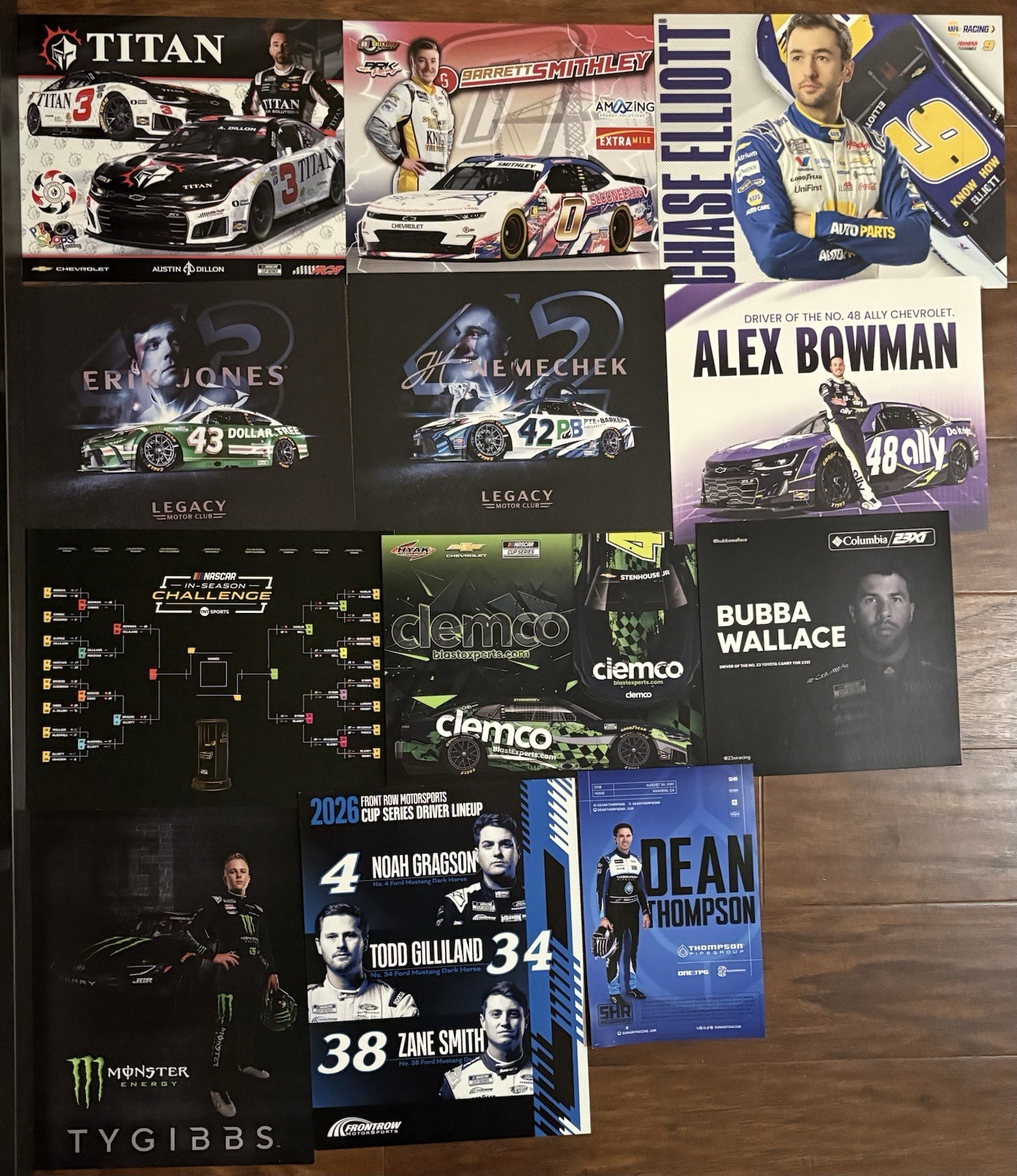 LOT OF 61 DIFFERENT NASCAR 2026 ATLANTA CUP O’REILLY RACING HERO CARD POSTCARDS