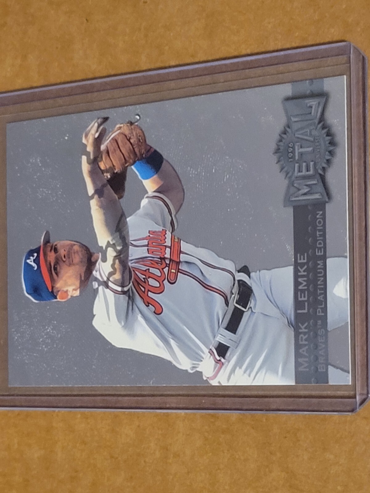 1996 Skybox Metal Universe #132 Mark Lemke Platinum Atlanta Braves Nmmt