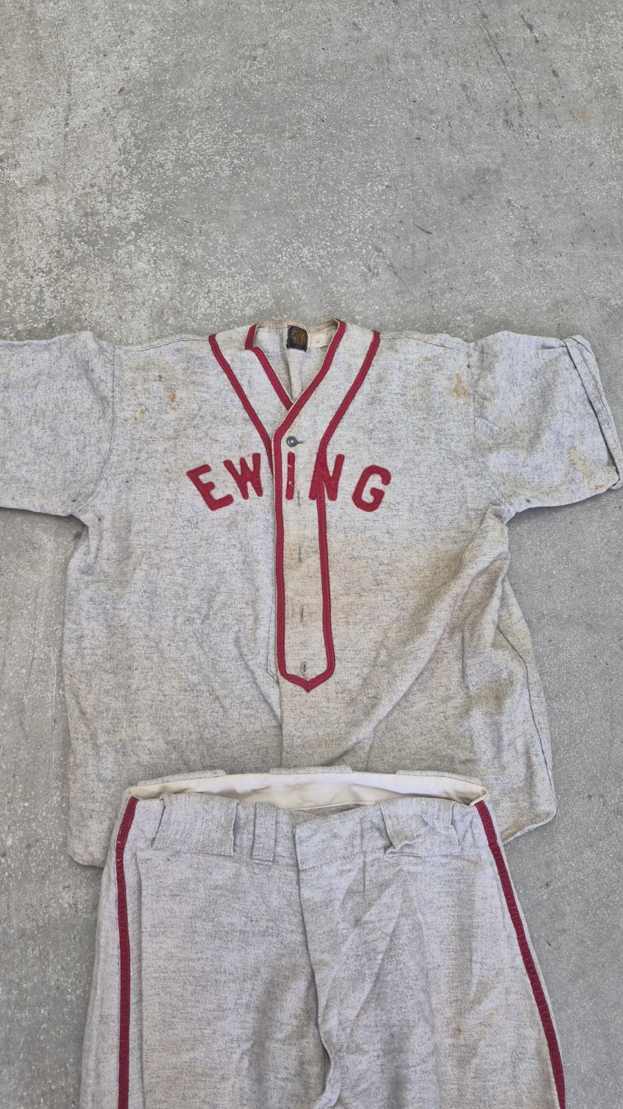 1950s Baseball Uniform Wool Junior American Legion Ewing Post 314, New Jersey