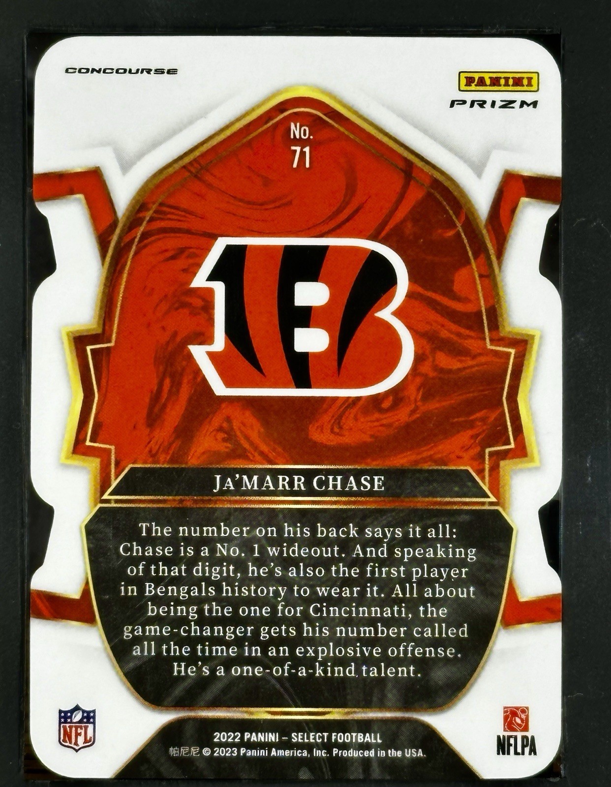 2022 Select Ja’Marr Chase #71 Green & Yellow Holo Die-Cut, SGC Grade (9.5) 🔥