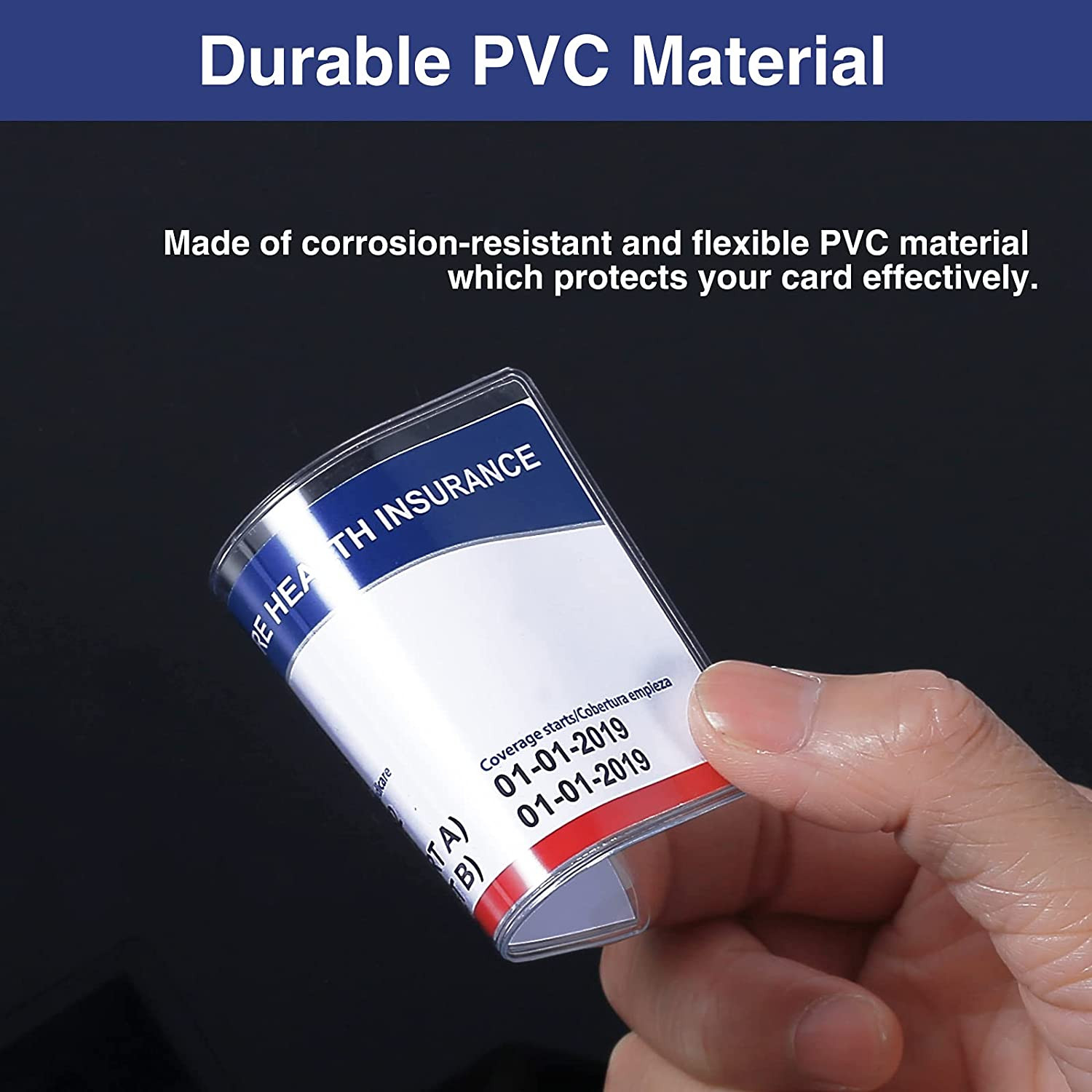 5 Pack New Medicare Card Holder Protector Sleeves, 12Mil Clear PVC Soft Water Re