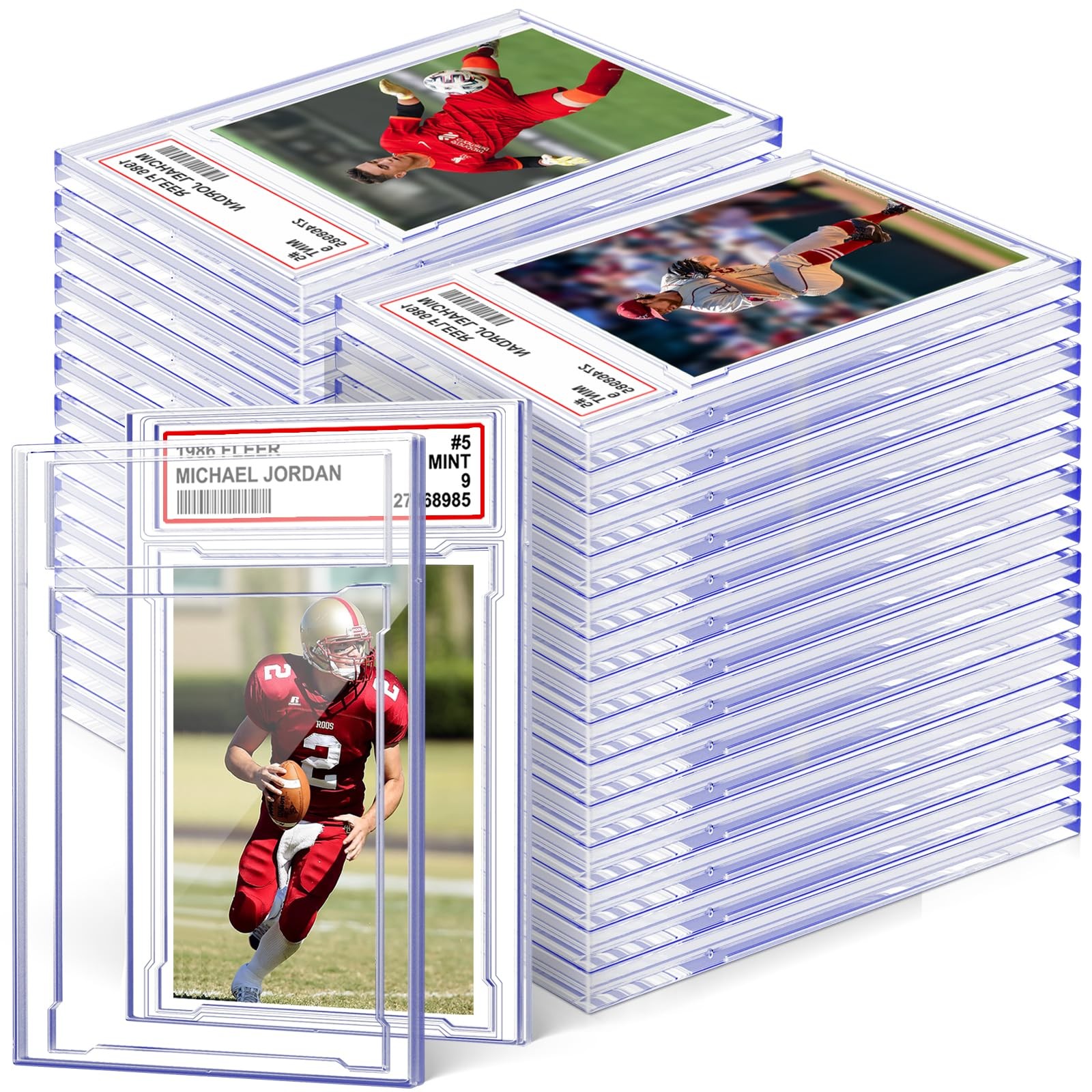 50 PCS Card Case Holder for Trading Cards, Acrylic Graded Card Slab Baseball …