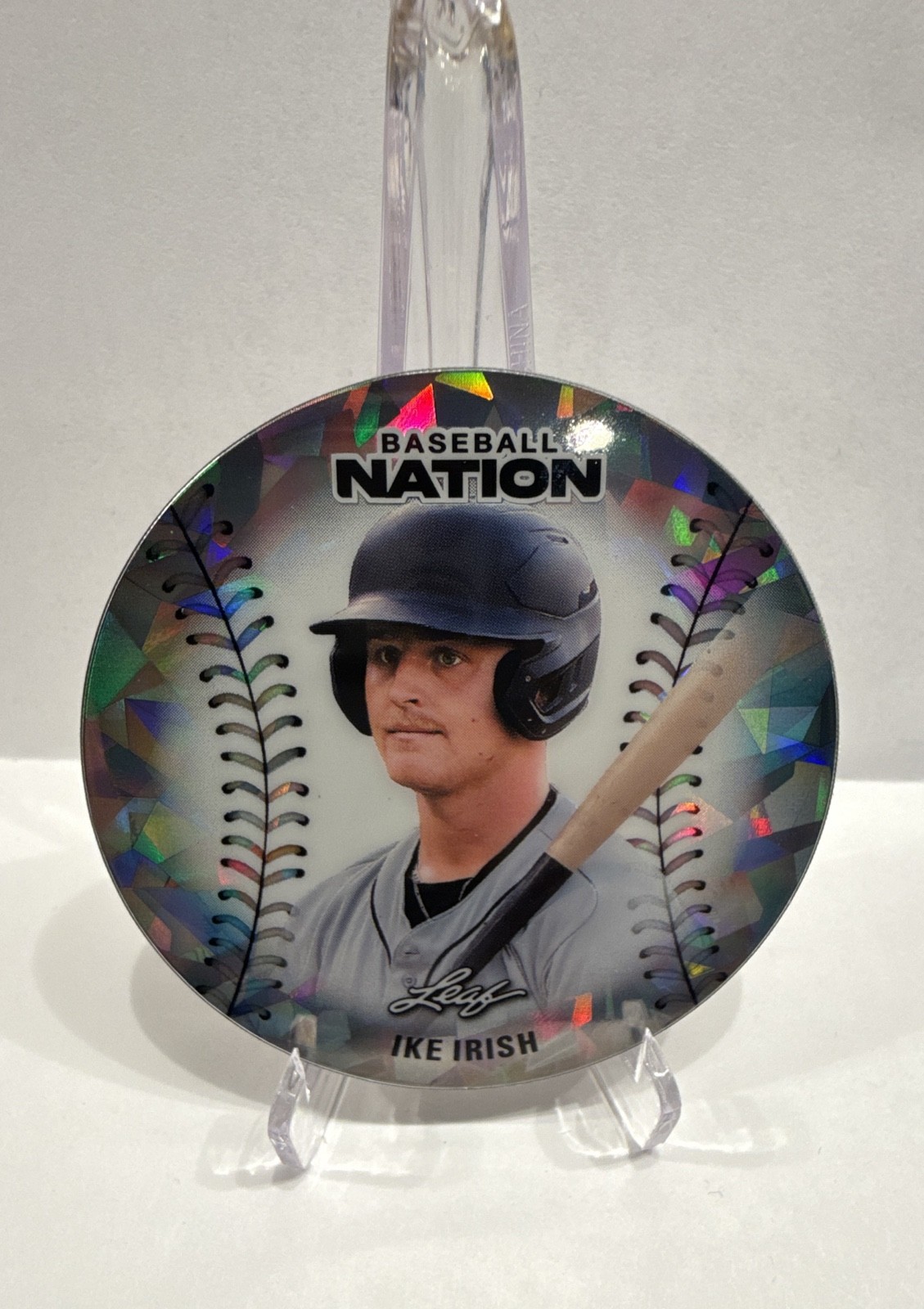 2026 Leaf Baseball Nation – Disc Ike Irish #BDB-15 Silver Crystals /65 (RC)
