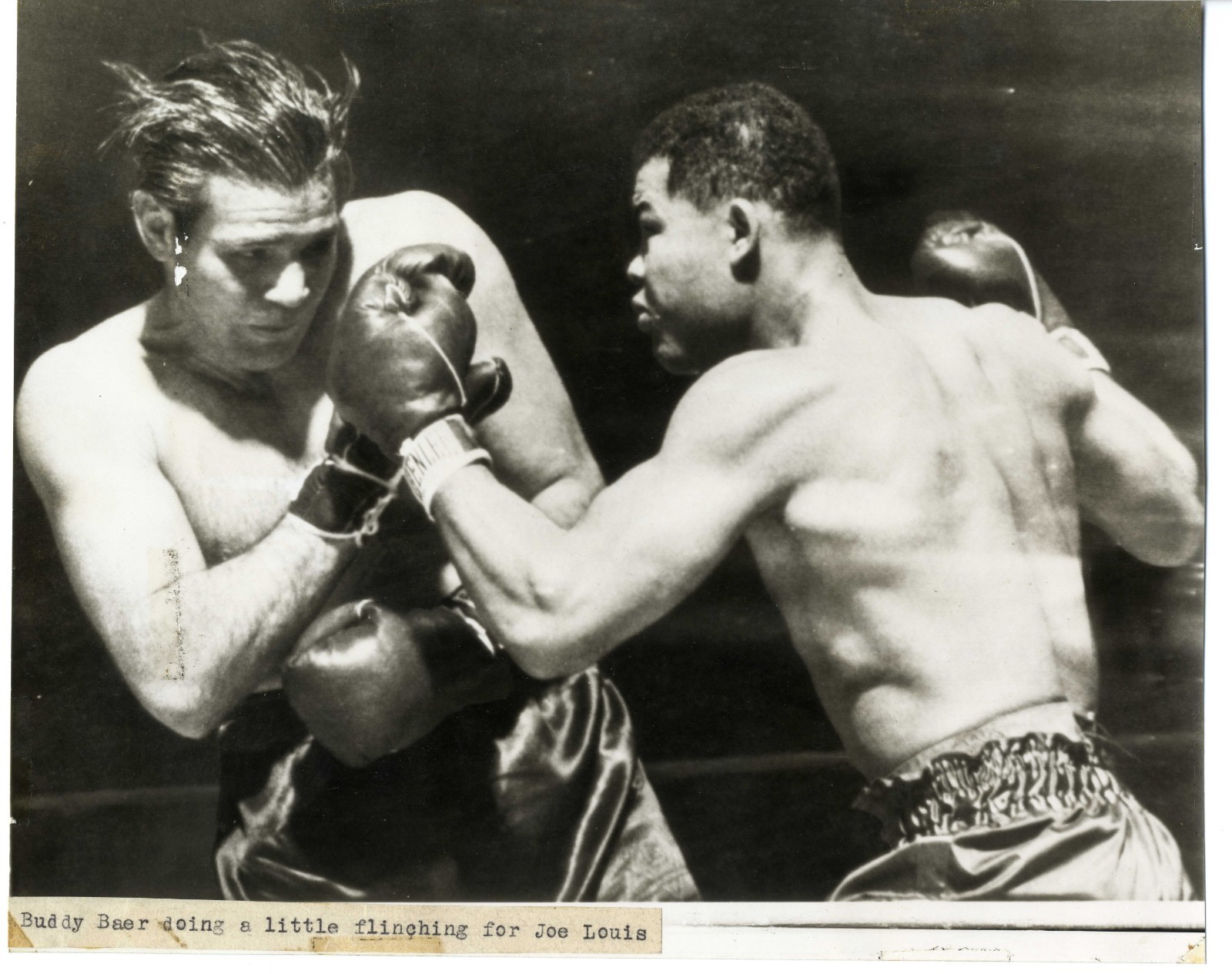 1942 Joe Louis Vs Buddy Baer Boxing AWESOME SILVER Photo 8 X 10″ Original B40