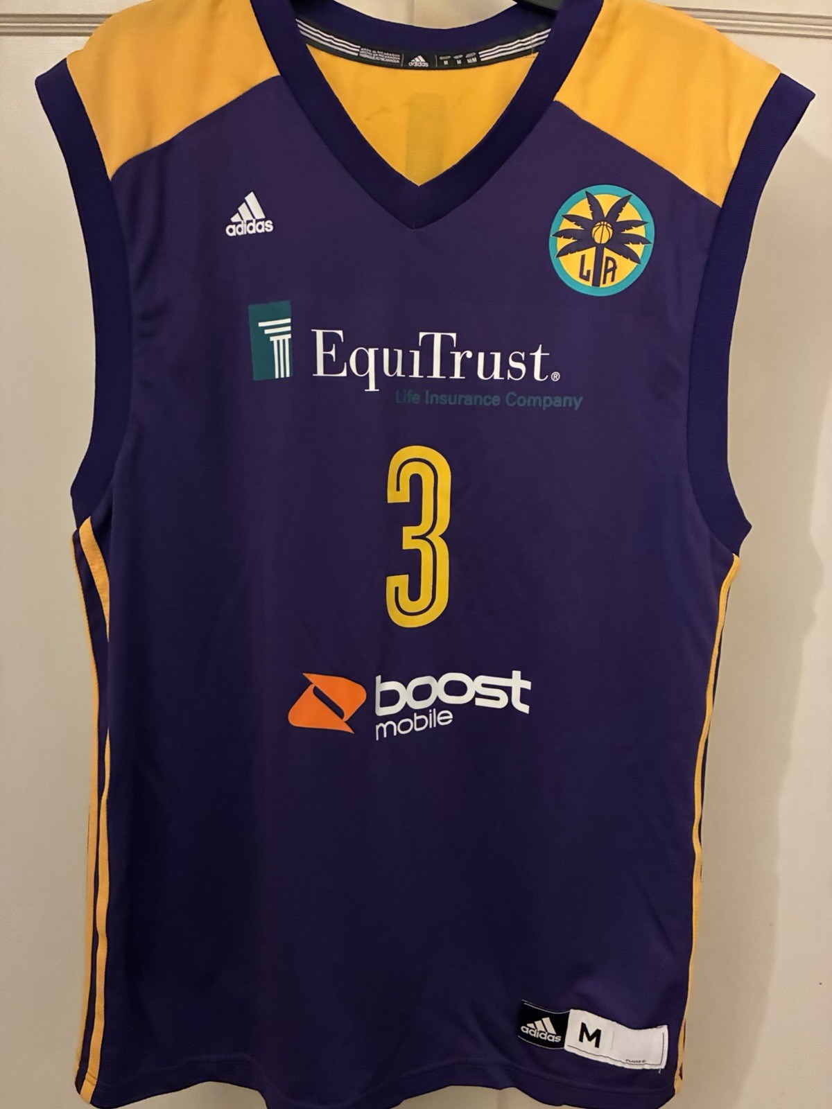 adidas Candace Parker #3 Los Angeles Sparks WNBA Jersey Men’s Medium Purple Gold