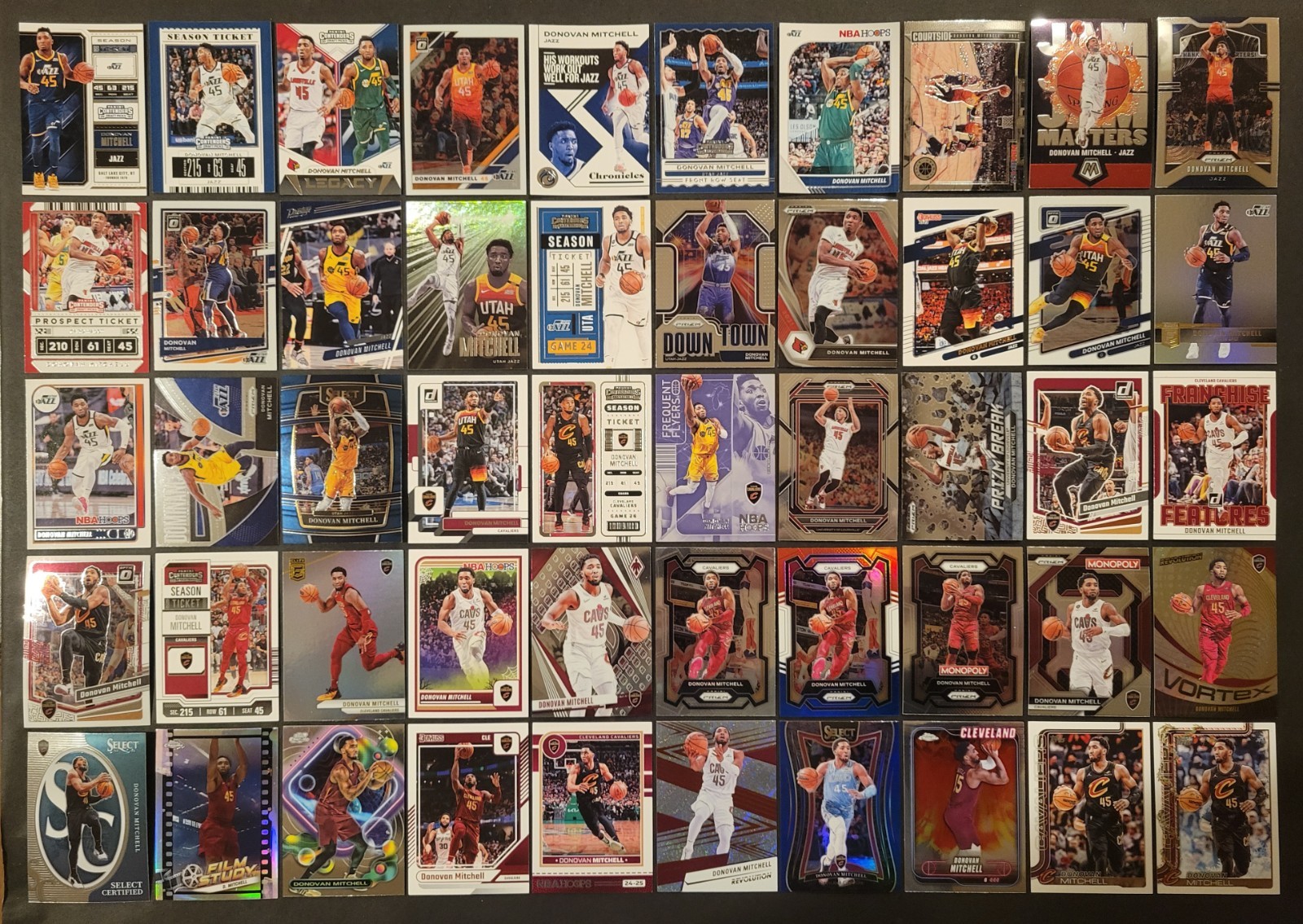 Lot of 50 Different DONOVAN MITCHELL Basketball Cards 7xAS 2018-2026 BSK4323