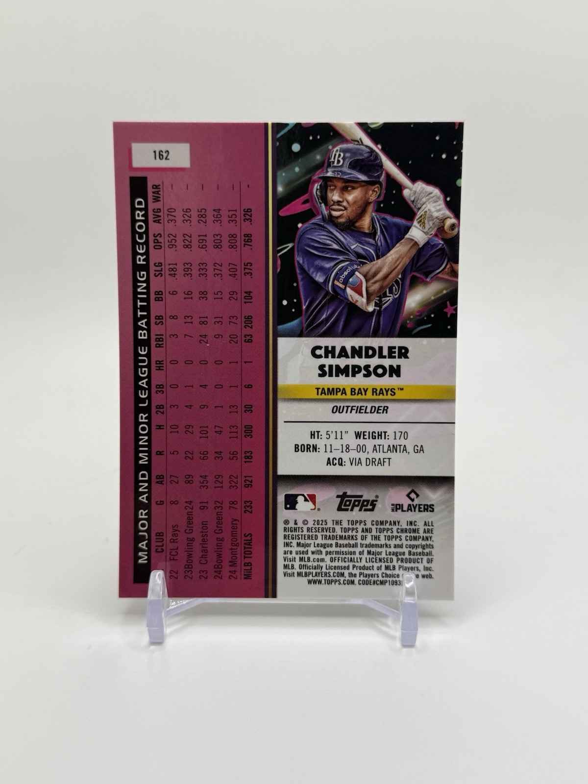 2025 Topps Cosmic Chrome – Chandler Simpson #162 White Hole Refractor (RC)