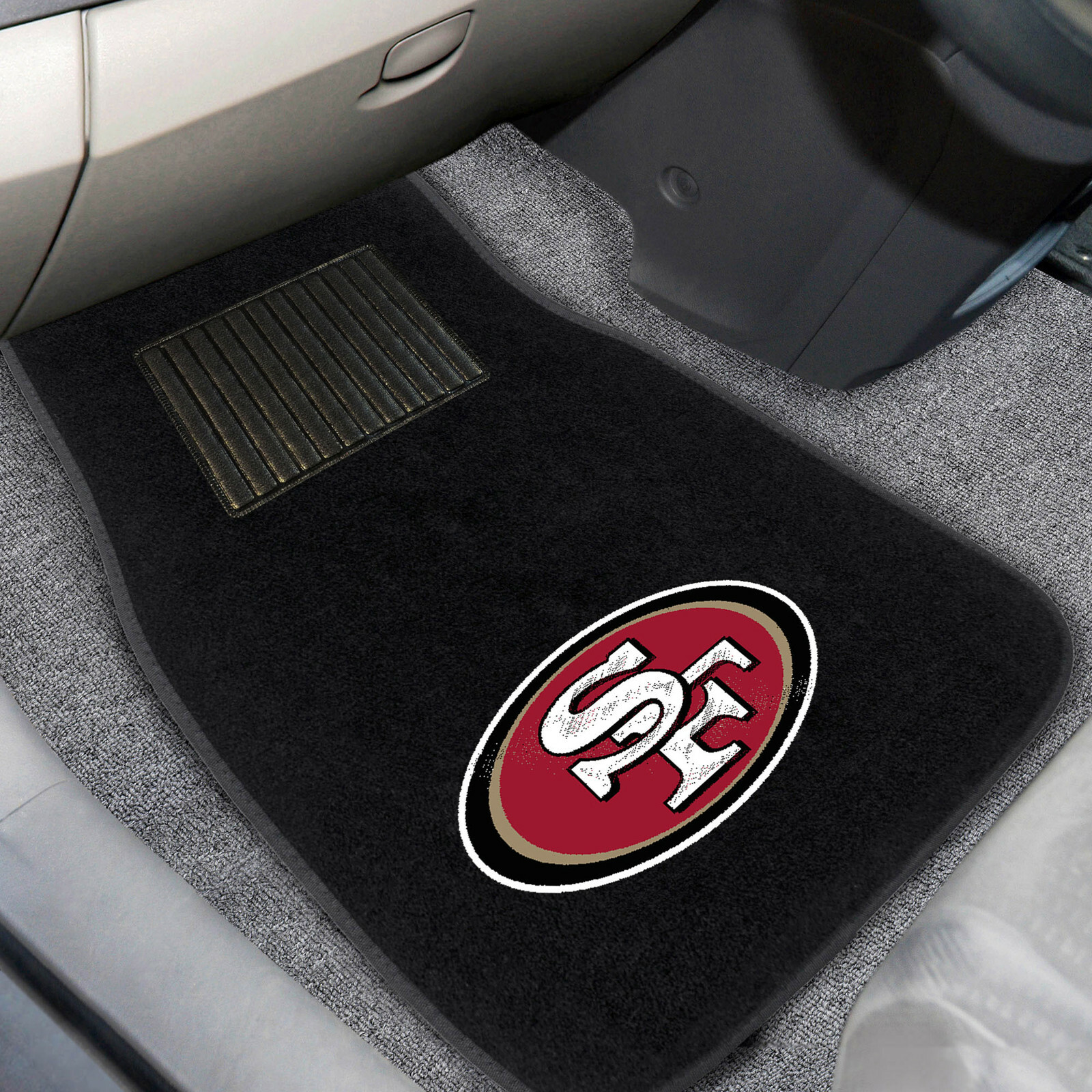 4PC NFL San Francisco 49ers Car Truck Black All Weather Carpet Floor Mats Set