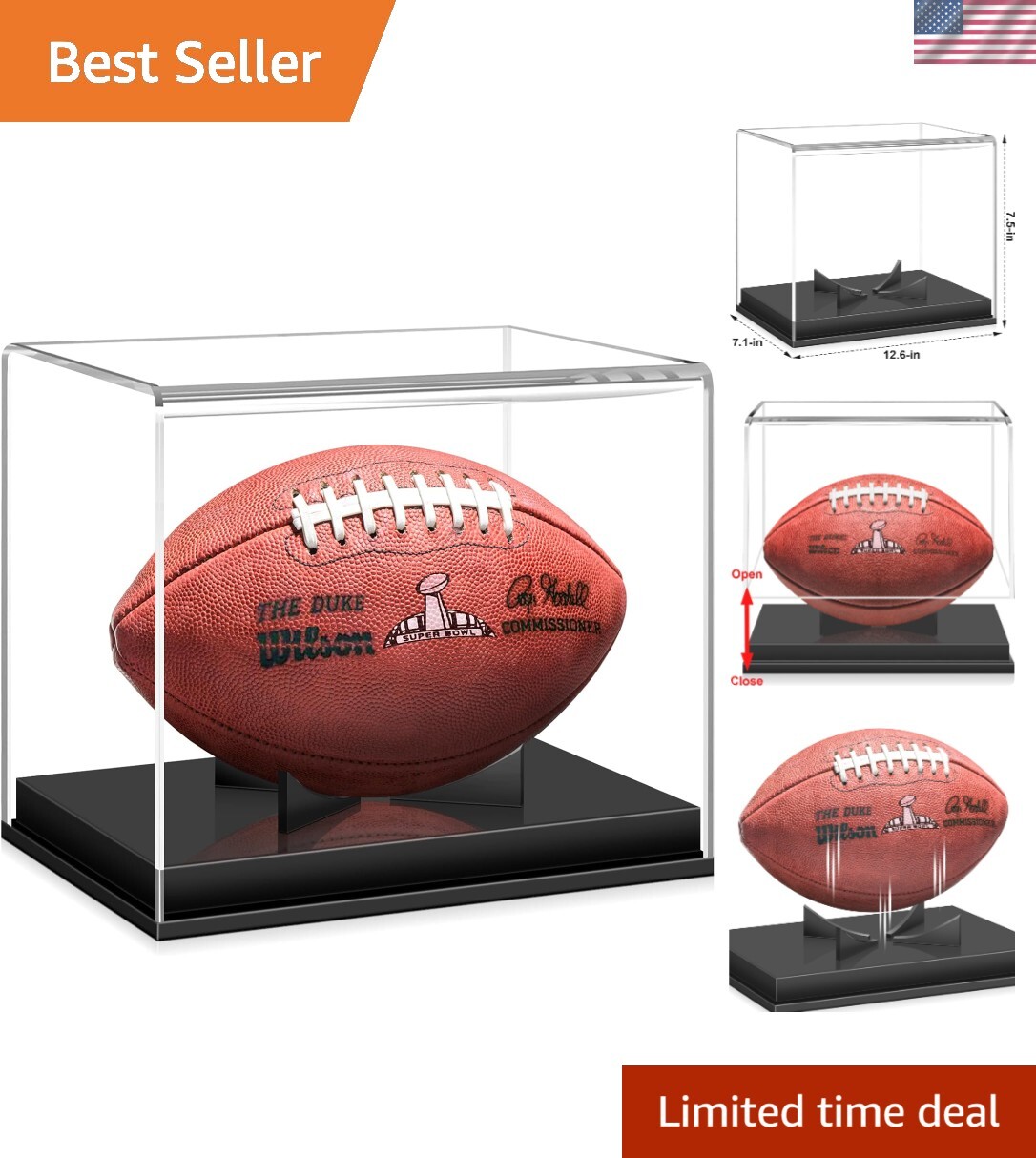 Lightweight Acrylic Football Display Box – Effortless Setup and Adaptability