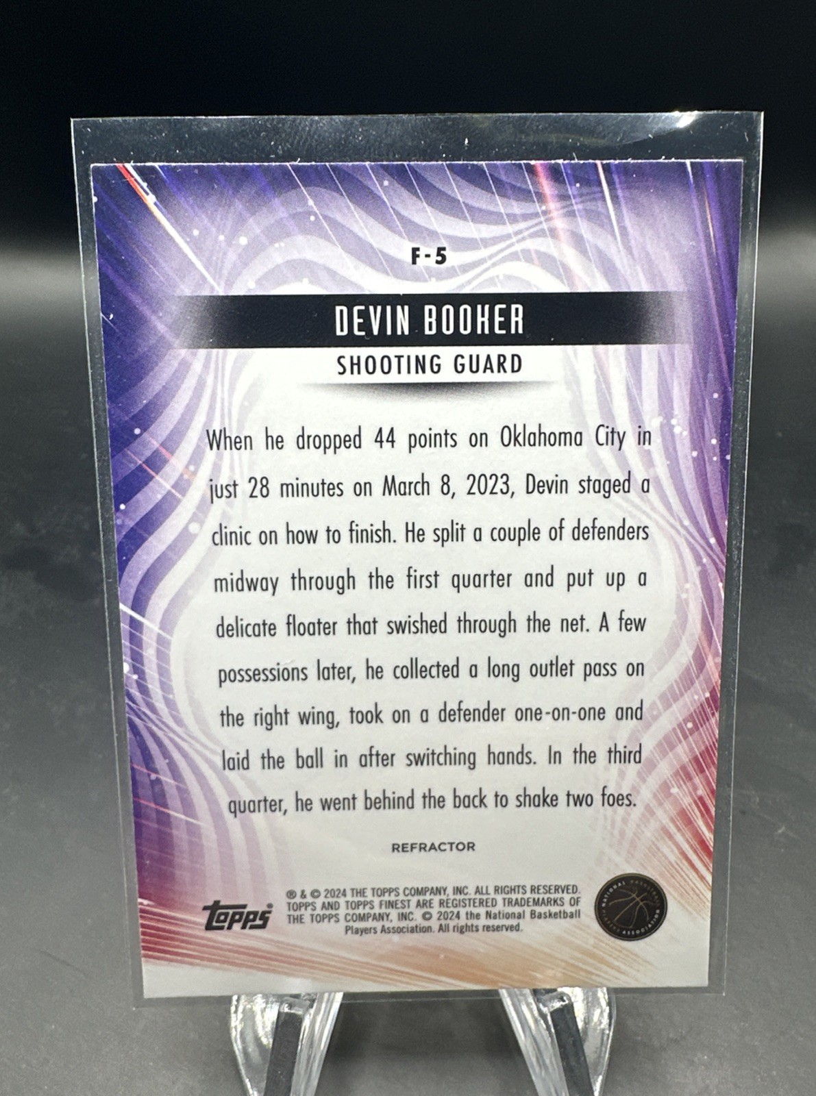 2023-24 Topps Finest – Finishers Devin Booker #F-5 Refractor