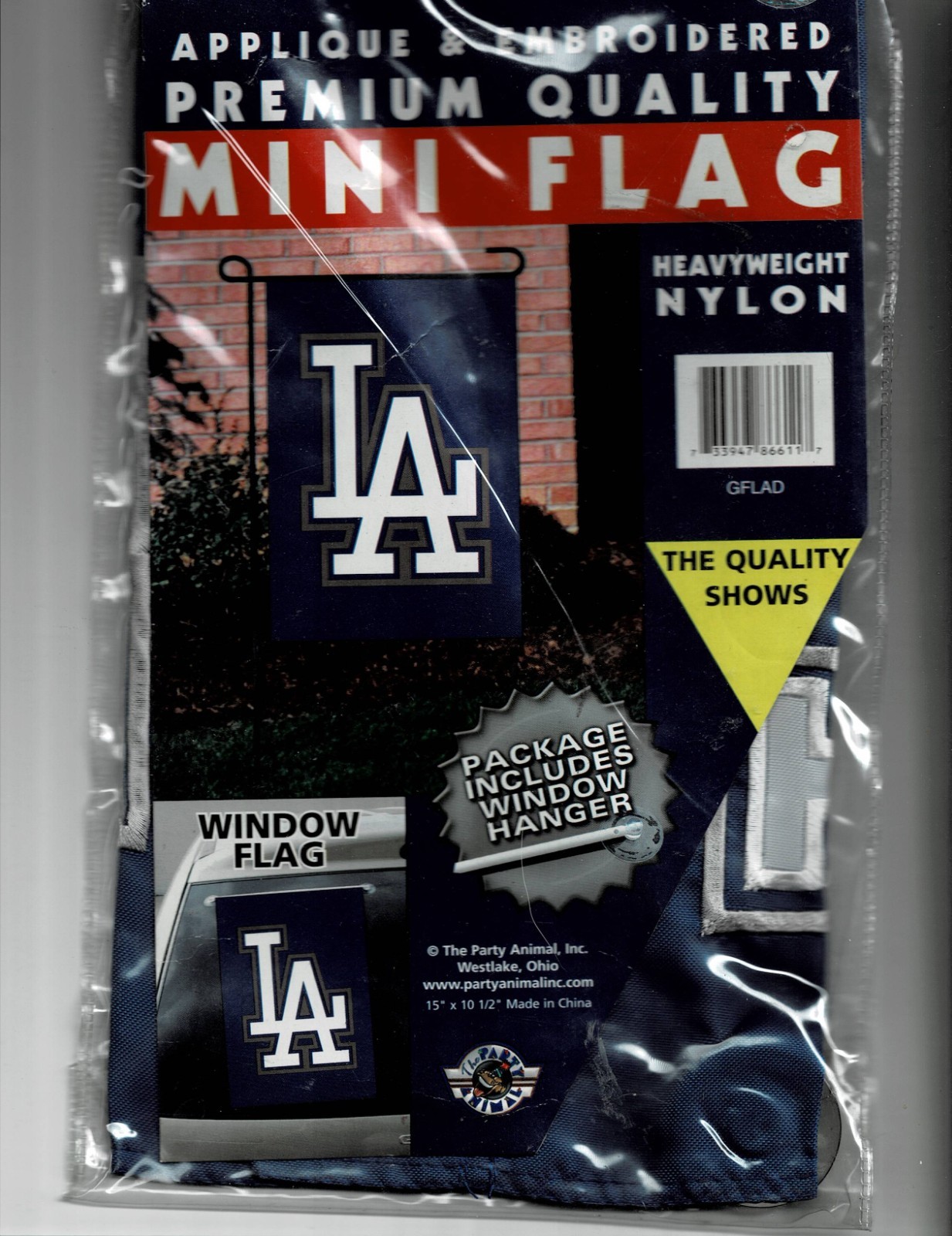 Party Animal LA Dodgers FLAG 15″x10.5″ GARDEN FLAG WINDOW FLAG New old stock