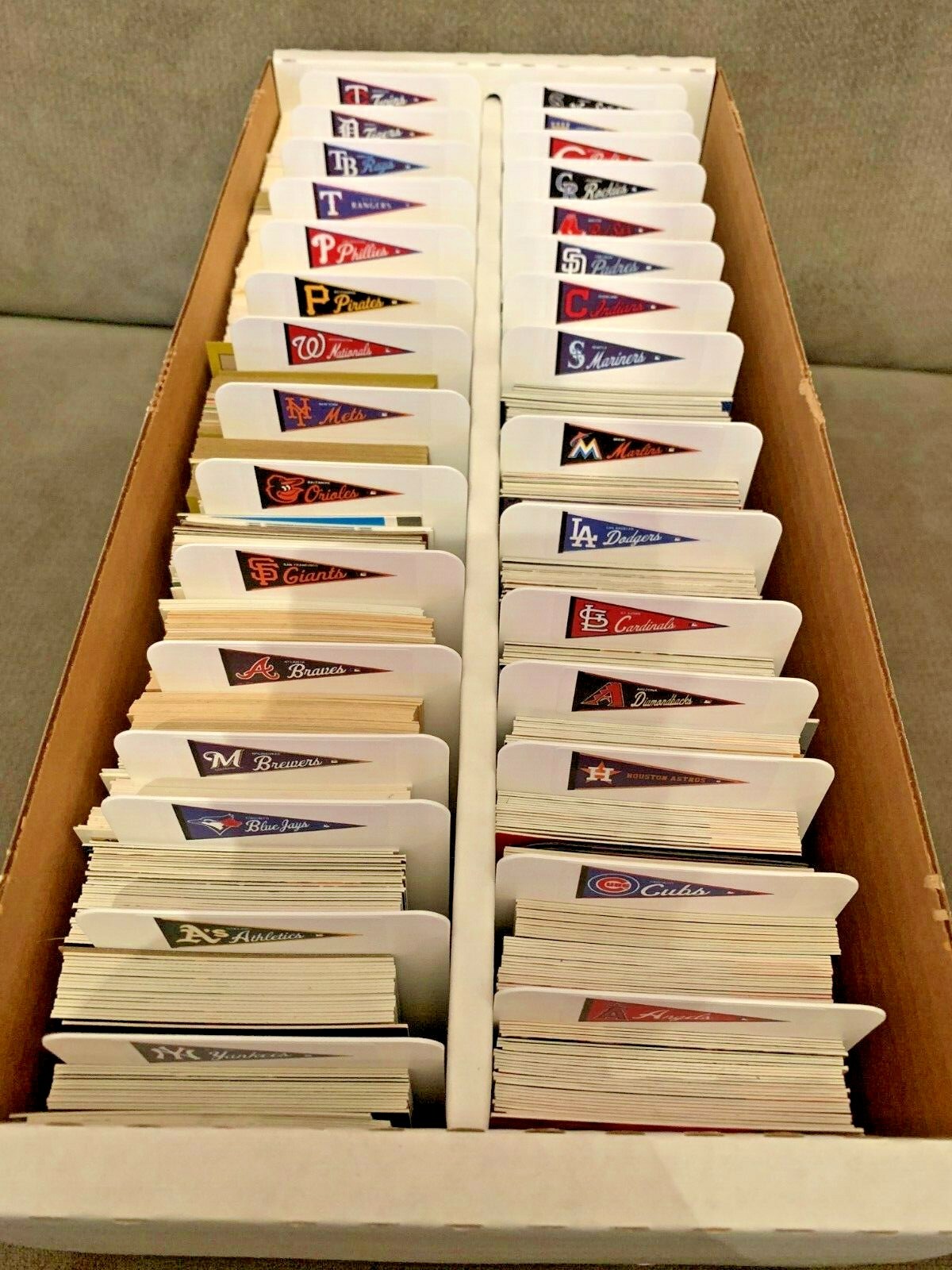 (30) TALL Sports Card Dividers With (30) FREE Customized MLB Pennant Labels