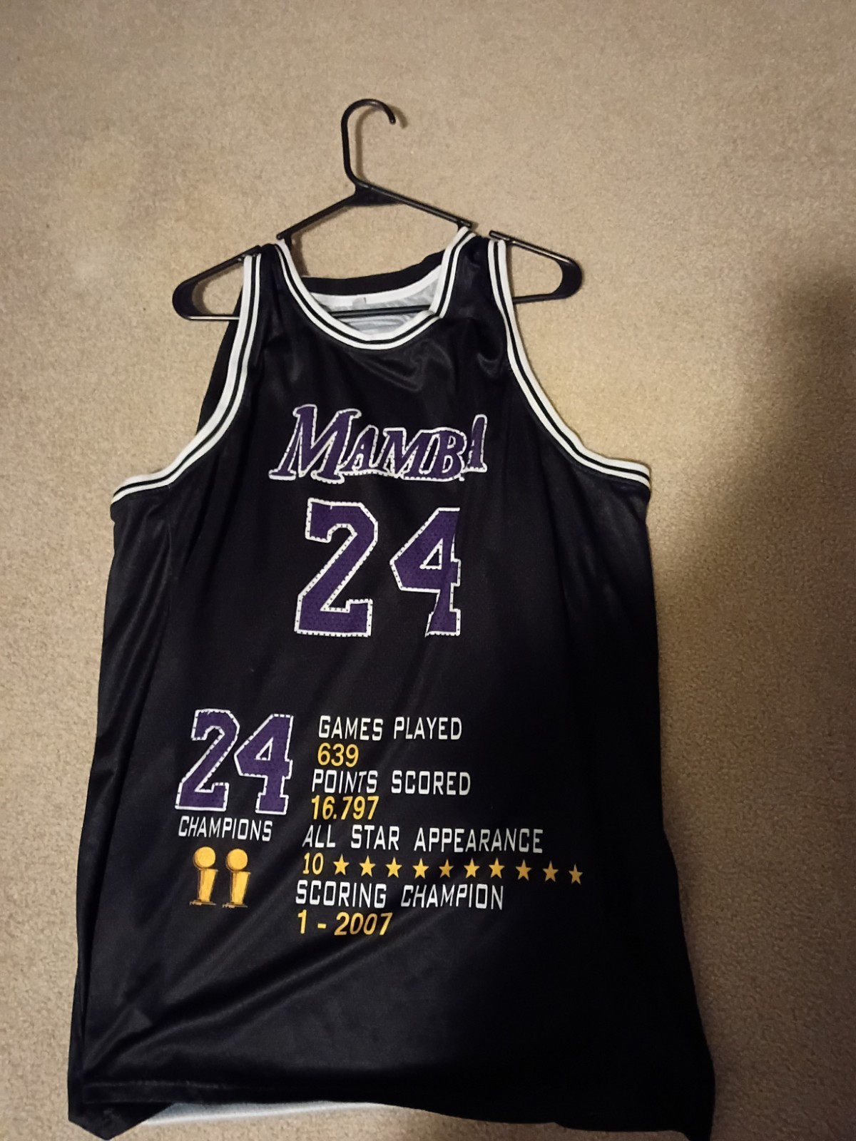 Black Mamba Basketball Jersey #24/#8 Black Purple Gold White