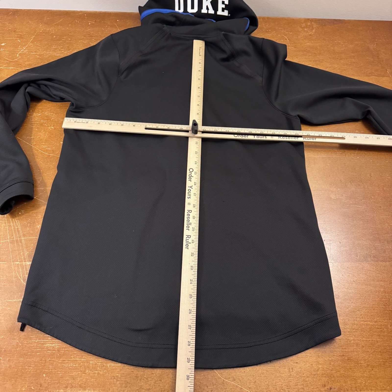 Duke Blue Devils Jacket Mens Large Black Full Zip Hoodie Warm Up Dri Fir Nike