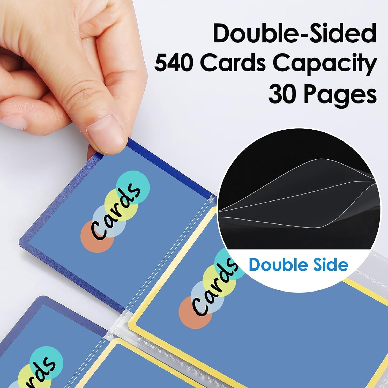 540 Pockets Card Sleeves Binder Sheets Baseball Card Sleeves Pages for 3 Ring…